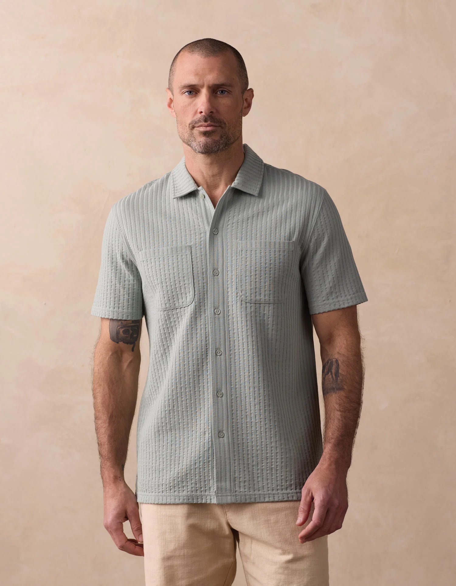 The Normal Brand | Knit Getaway Button Up Juniper | Green