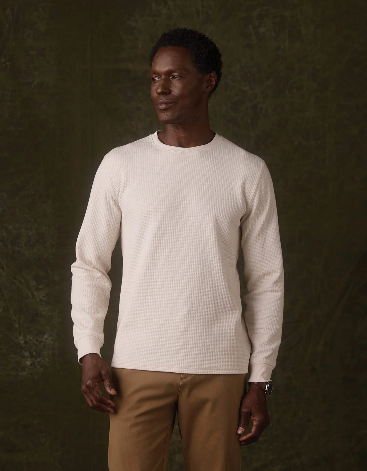 The Normal Brand Vintage Thermal Crew in Fossil Beige