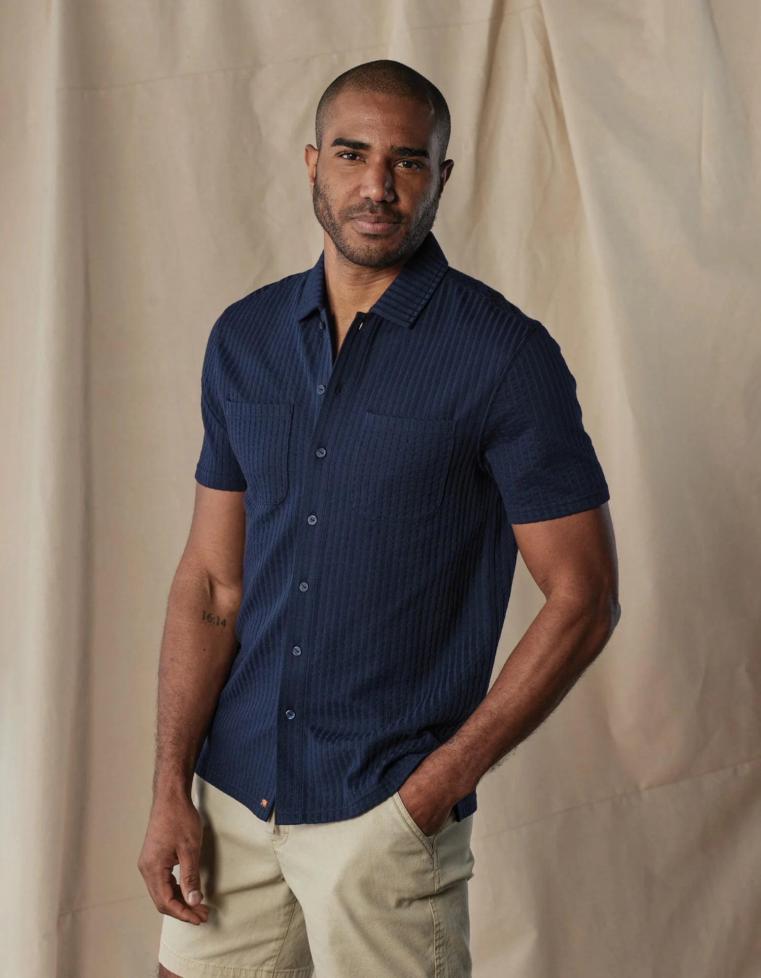 The Normal Brand | Knit Getaway Button Up | Navy