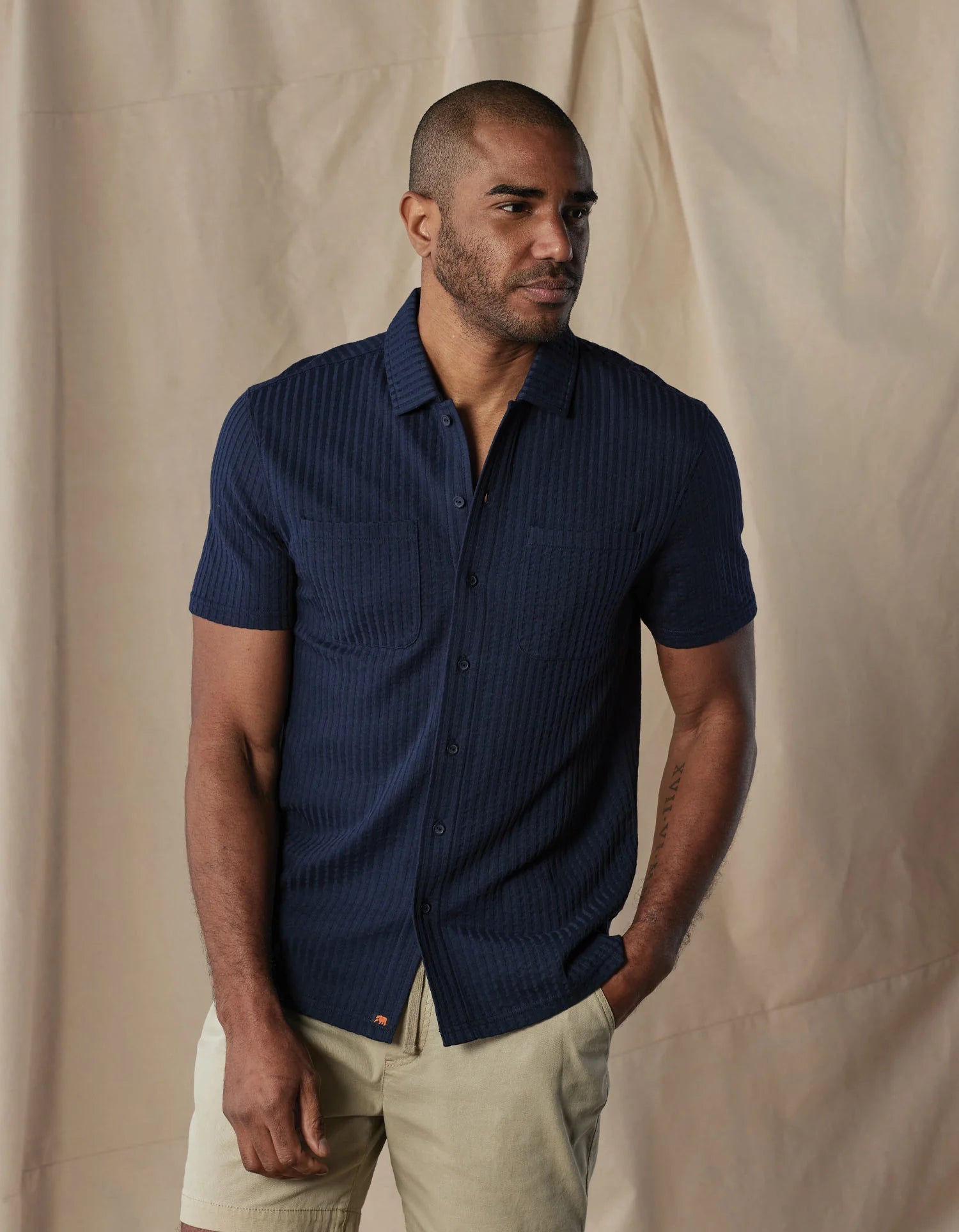 The Normal Brand | Knit Getaway Button Up | Navy