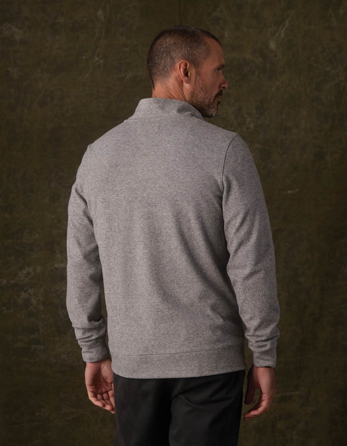 The Normal Brand | Brushed Textured Knit Quarter Zip | Graphite Gray
