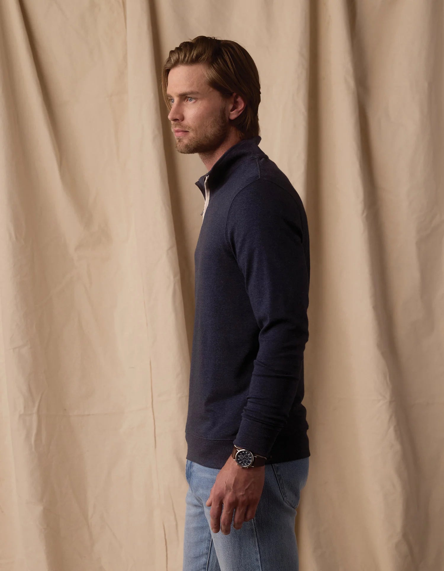 The Normal Brand | Puremeso Weekend Quarter Zip | Normal Navy | Trunk Show Exclusive