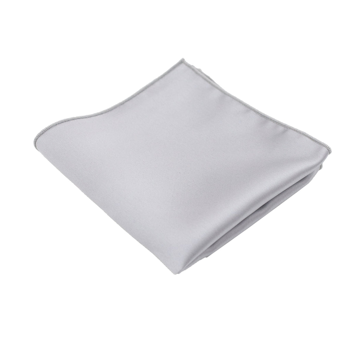 DIBI Satin Pocket Square in Silver