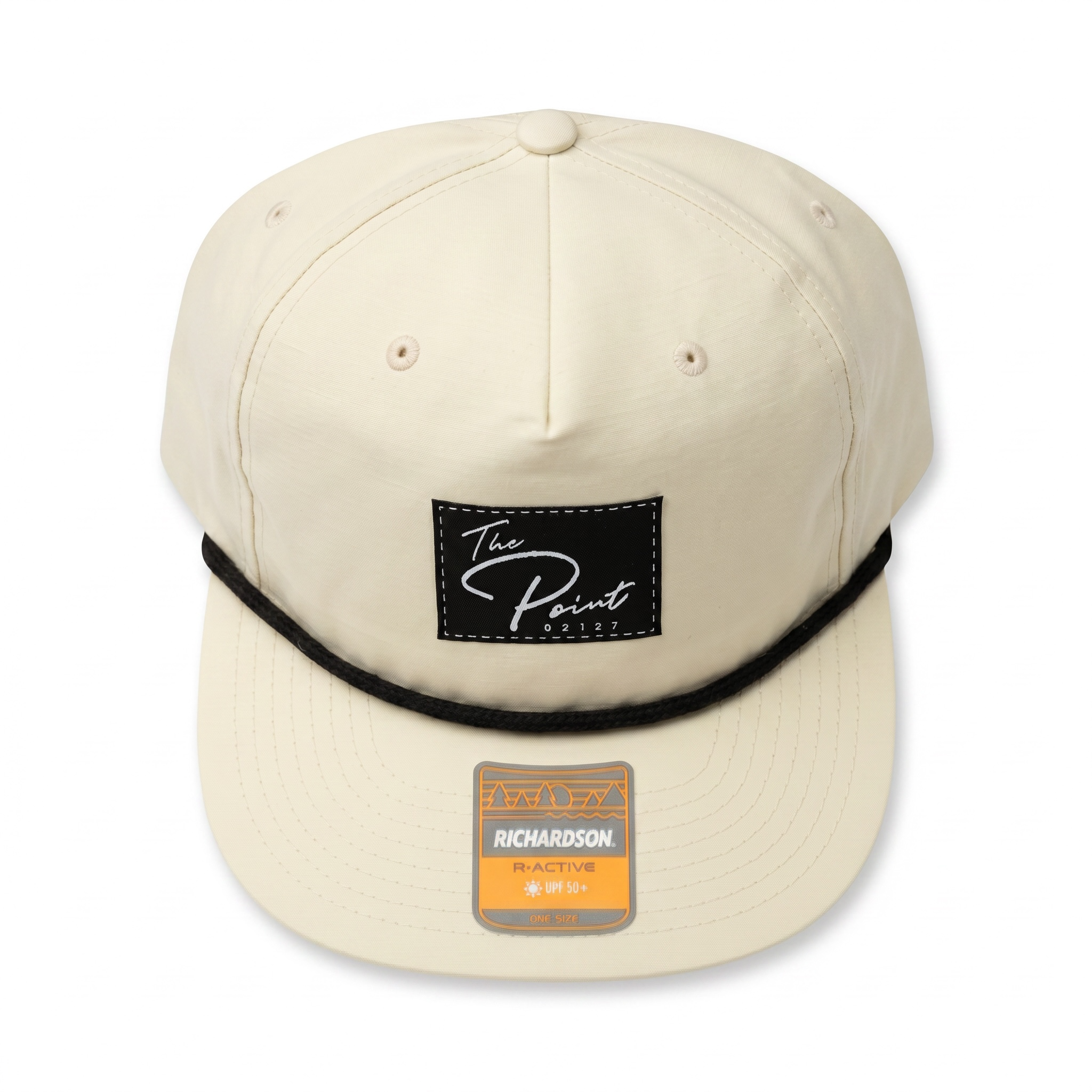 The Point | Summer Rope Black Patch Snapback Hat | Beige