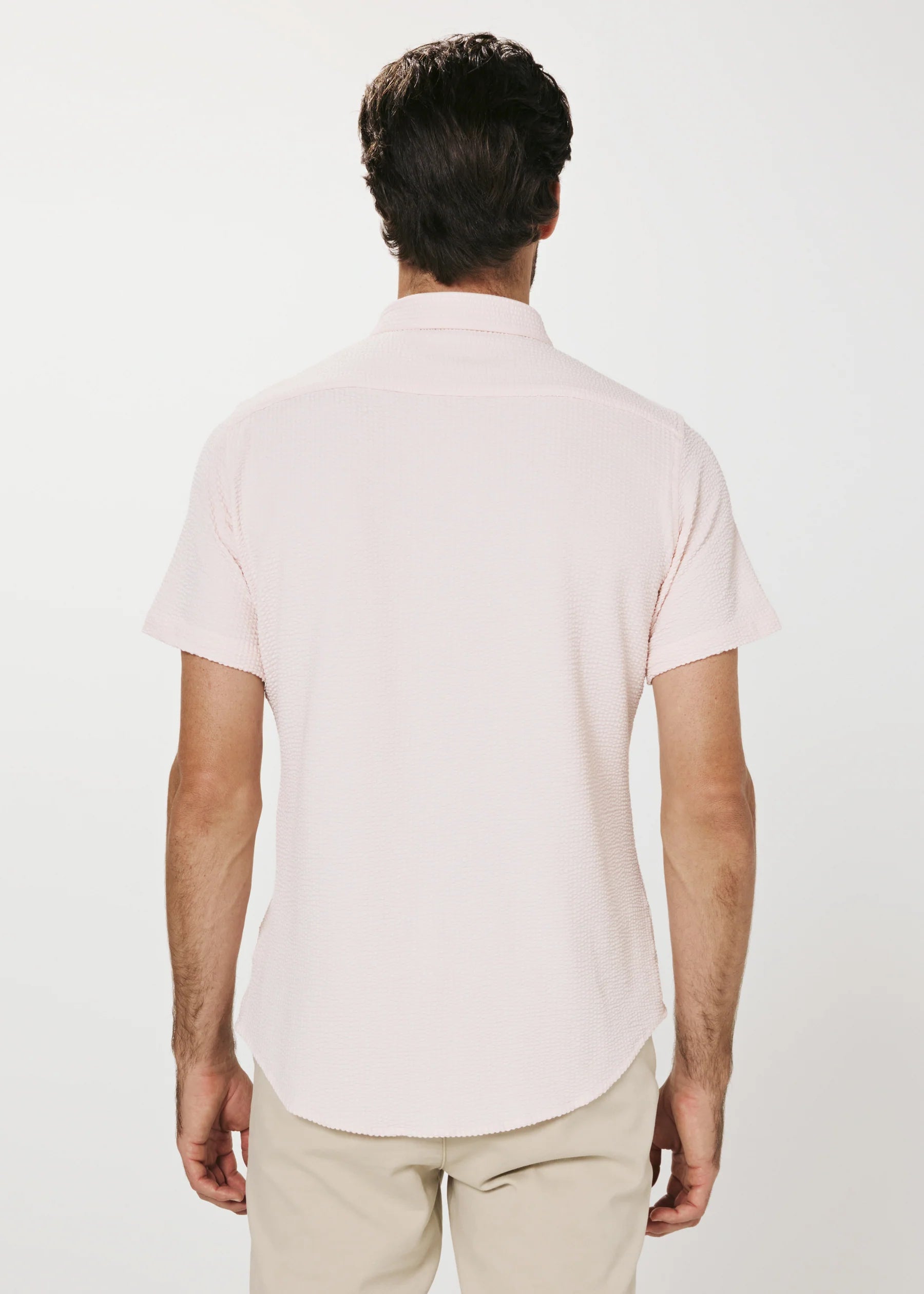 7Diamonds | Bennet Seersucker Stretch Short Sleeve Shirt | Pink