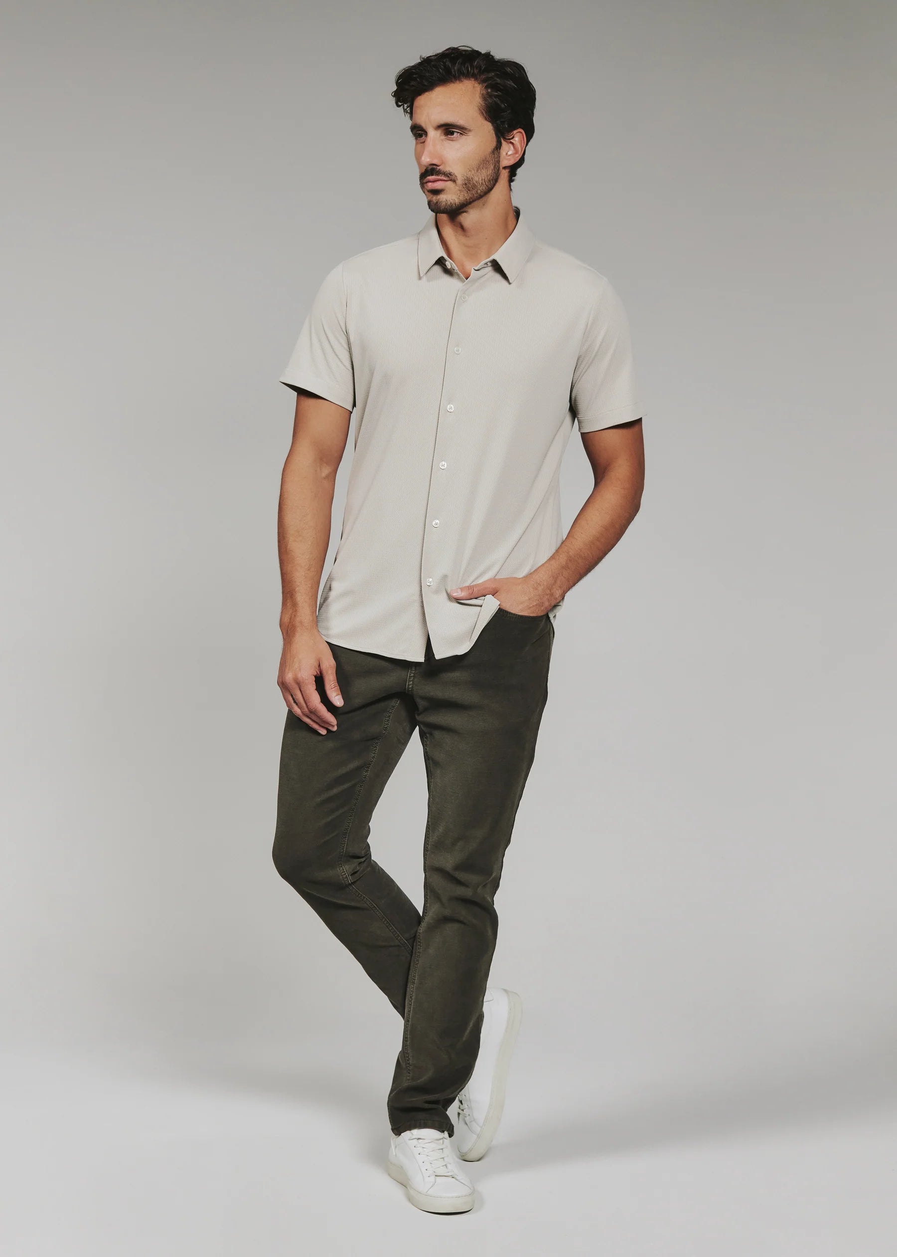 7Diamonds | Aldridge Short Sleeve Shirt | Beige