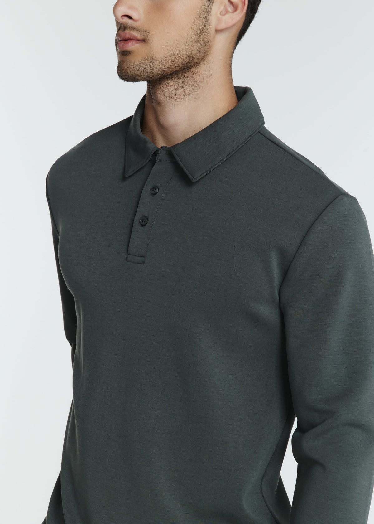 7Diamonds | Rev Long Sleeve Polo | Basil Green
