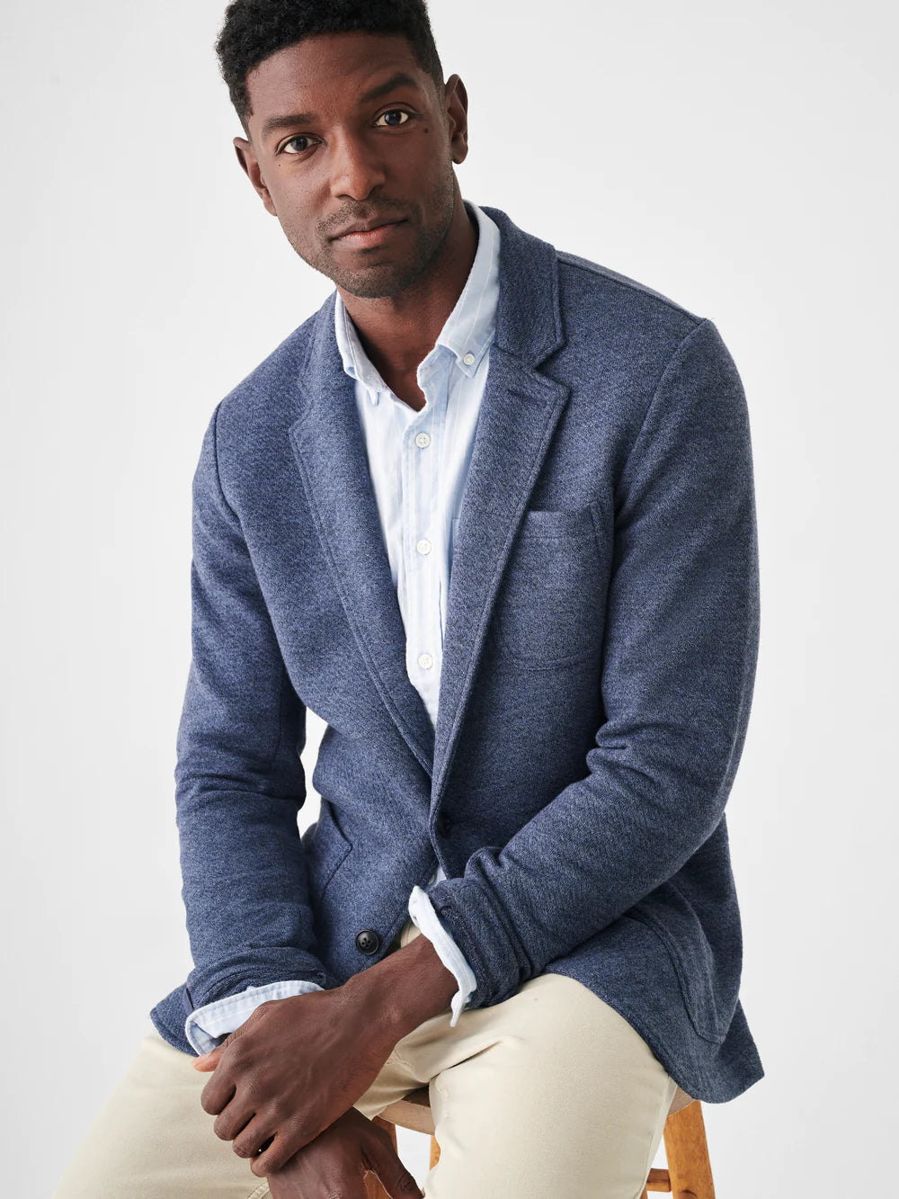 Faherty - Inlet Knit Blazer, Deep Navy Melange / M