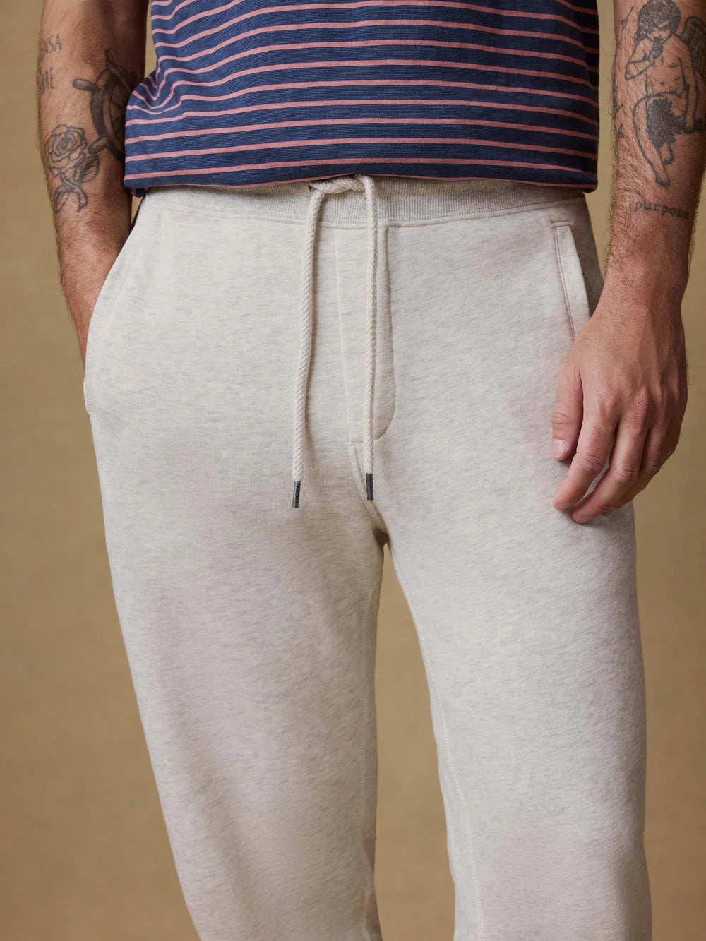 Faherty | High Standard Fleece Sweatpant | Beige
