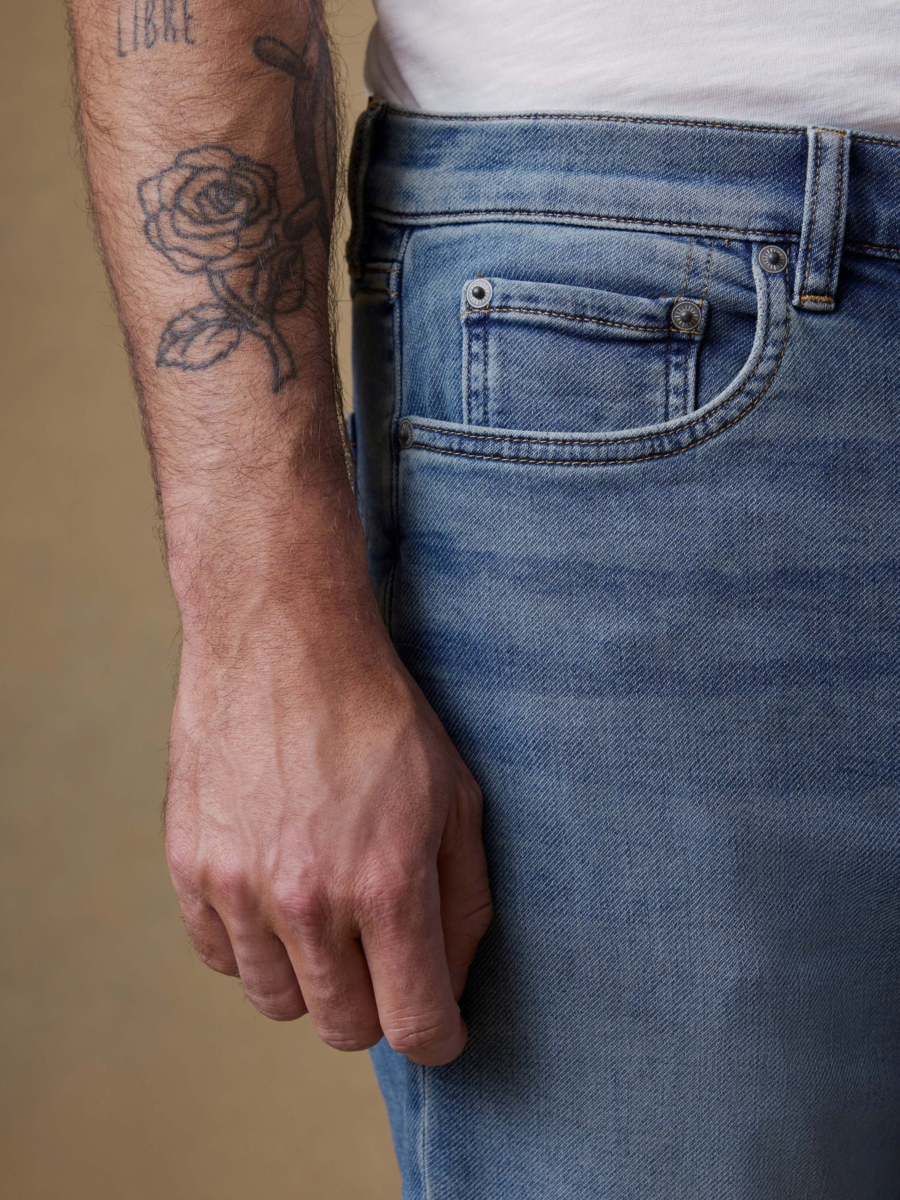 Faherty | Stretch Terry 5-Pocket | Indigo Ocean Wash | Slim Fit