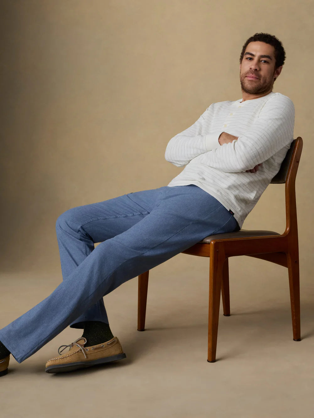 Faherty | Movement™ Linen 5-Pocket Pant | Blue