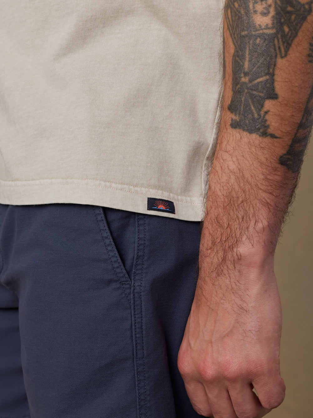 Faherty | Short-Sleeve Recycled Cotton Tee | Beige