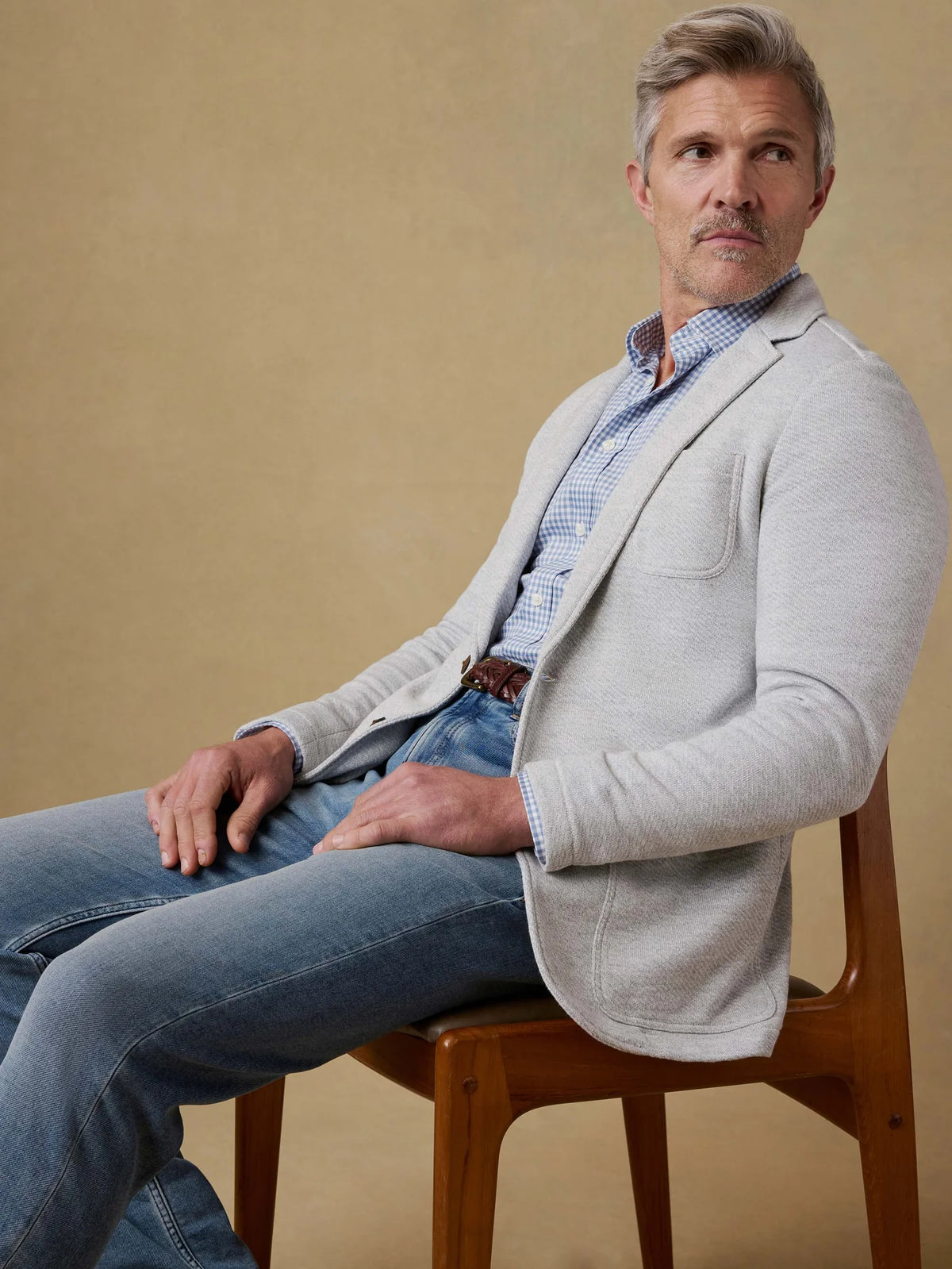 Faherty | Inlet Knit Blazer | Heather Grey