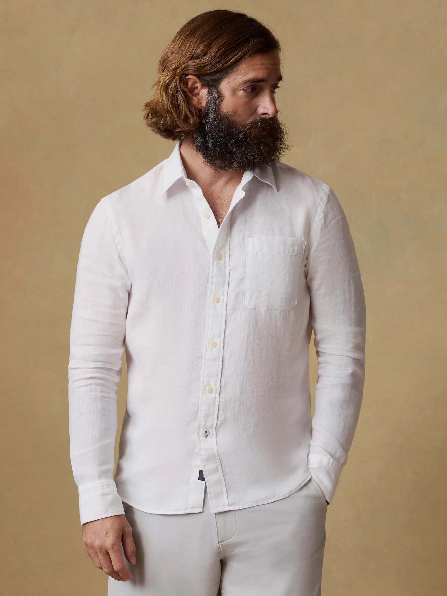 Faherty | Laguna Linen Shirt | White