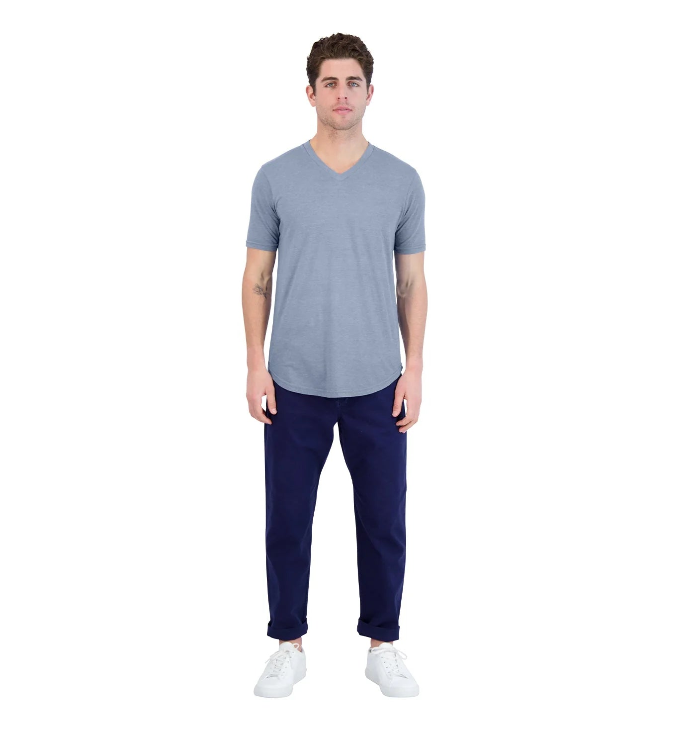 Short Sleeve TriBlend Scallop V-Neck