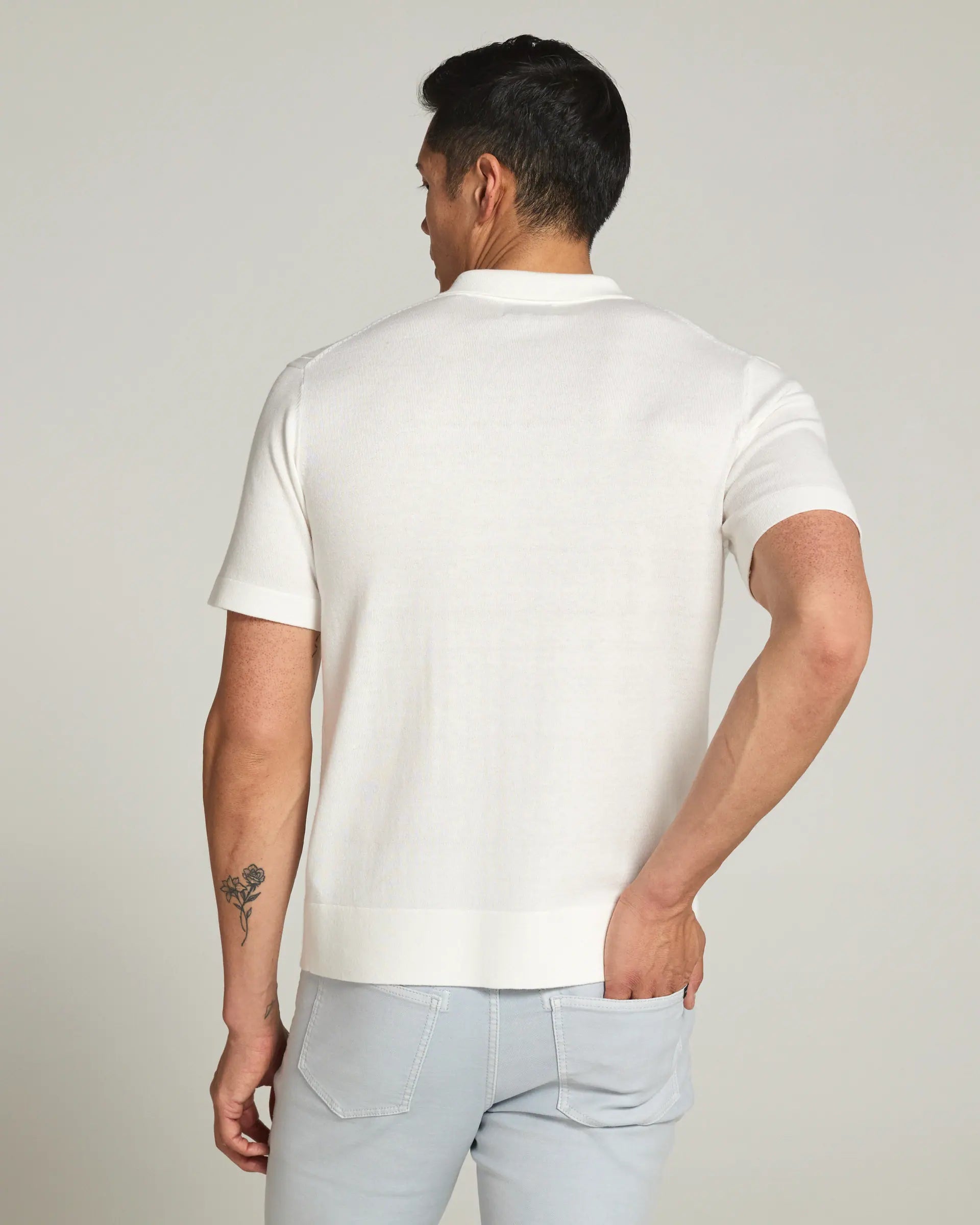 7Diamonds | Haiden Button Down Sweater Polo | White