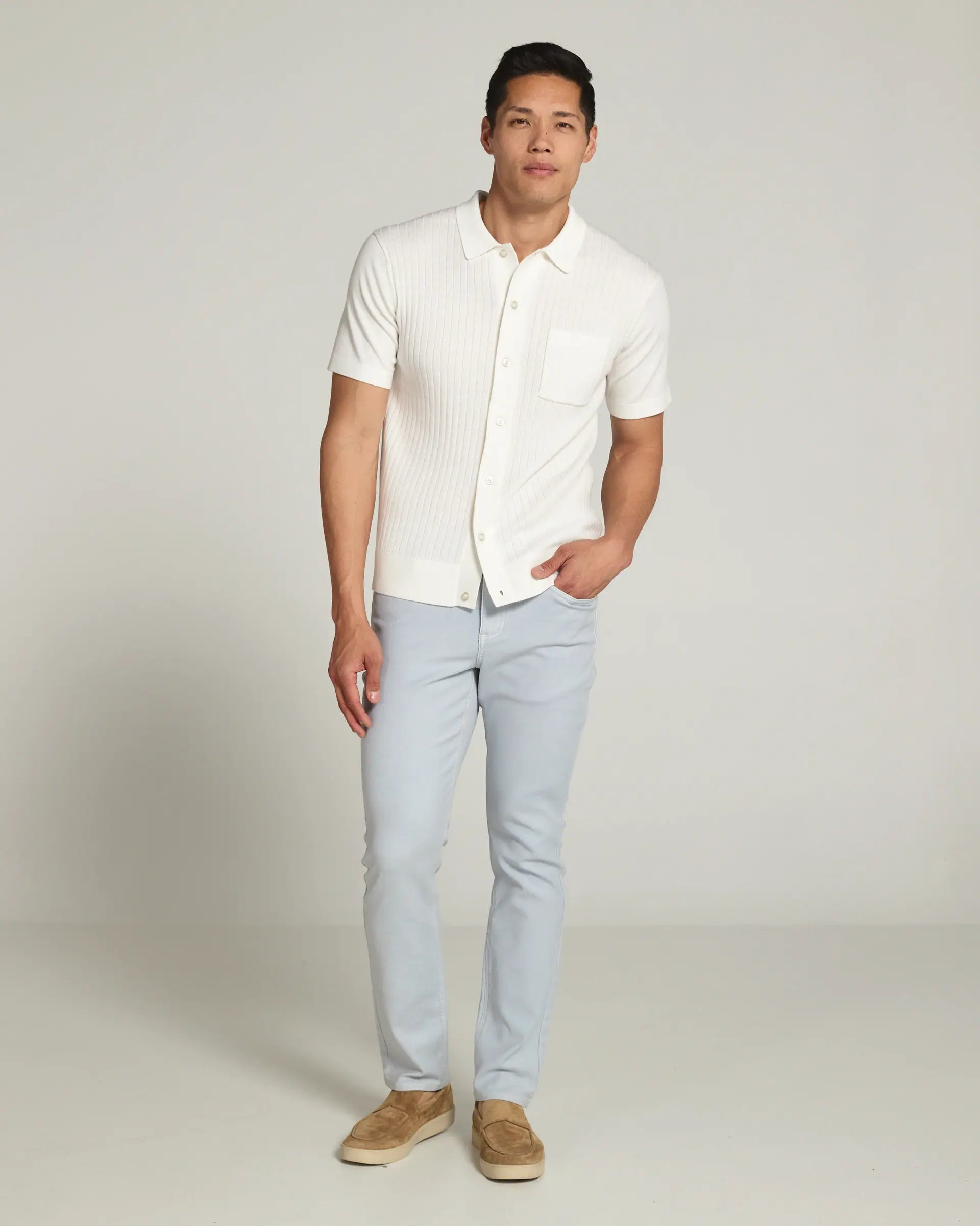 7Diamonds | Haiden Button Down Sweater Polo | White