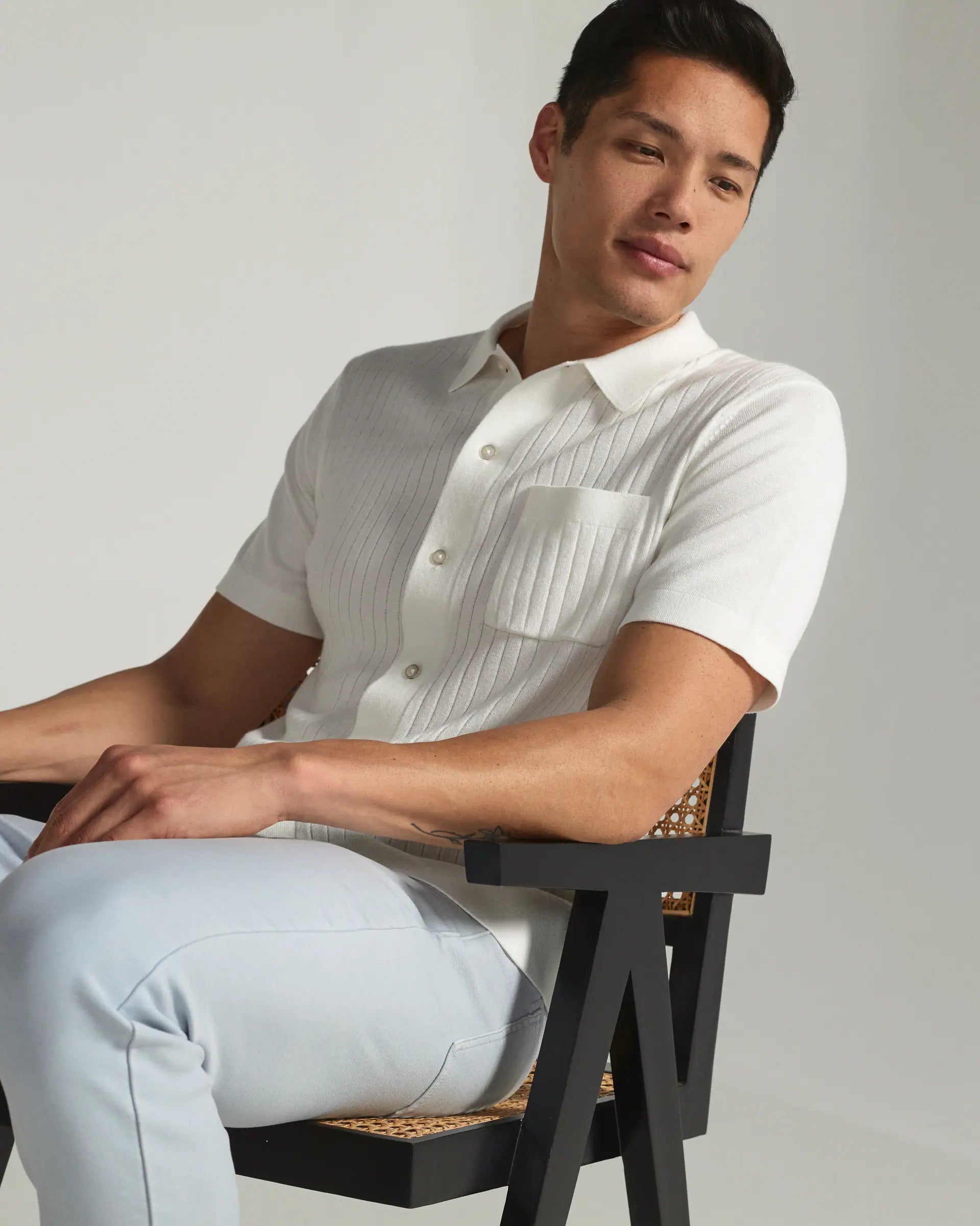 7Diamonds | Haiden Button Down Sweater Polo | White