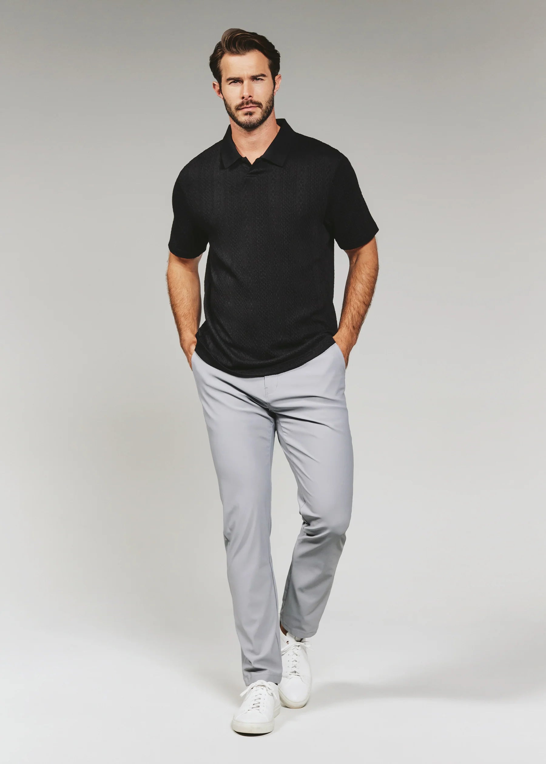 7Diamonds | Zayne Knit Polo | Black