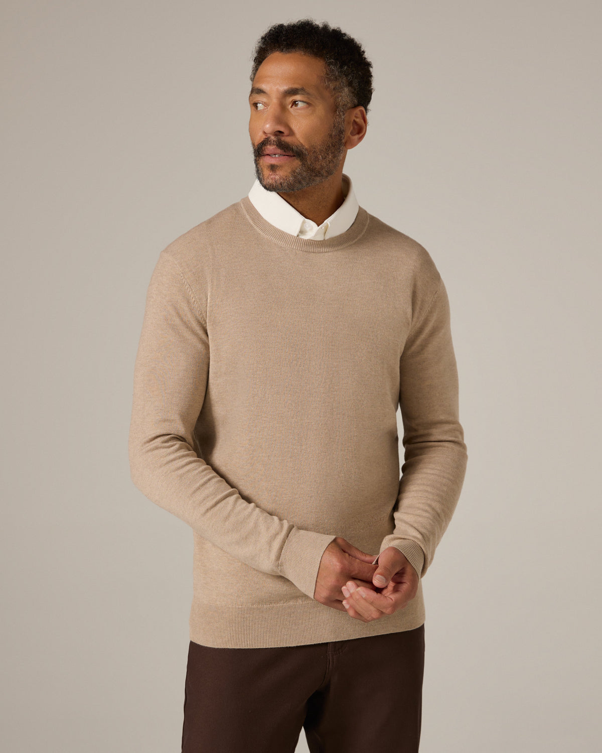 7Diamonds Alcott Crewneck Sweater in Tan