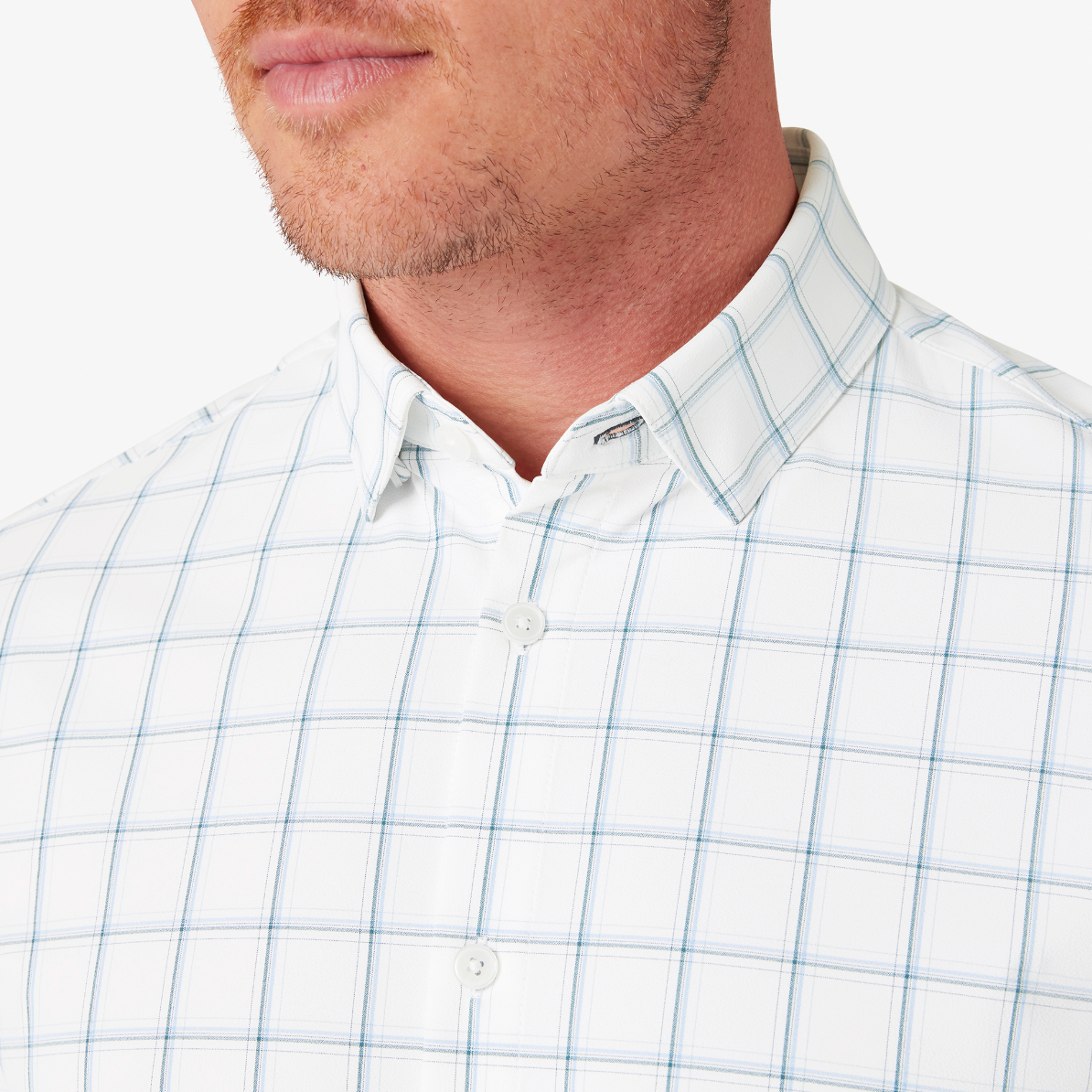 Leeward No Tuck White Presido Plaid LS Dress Shirt
