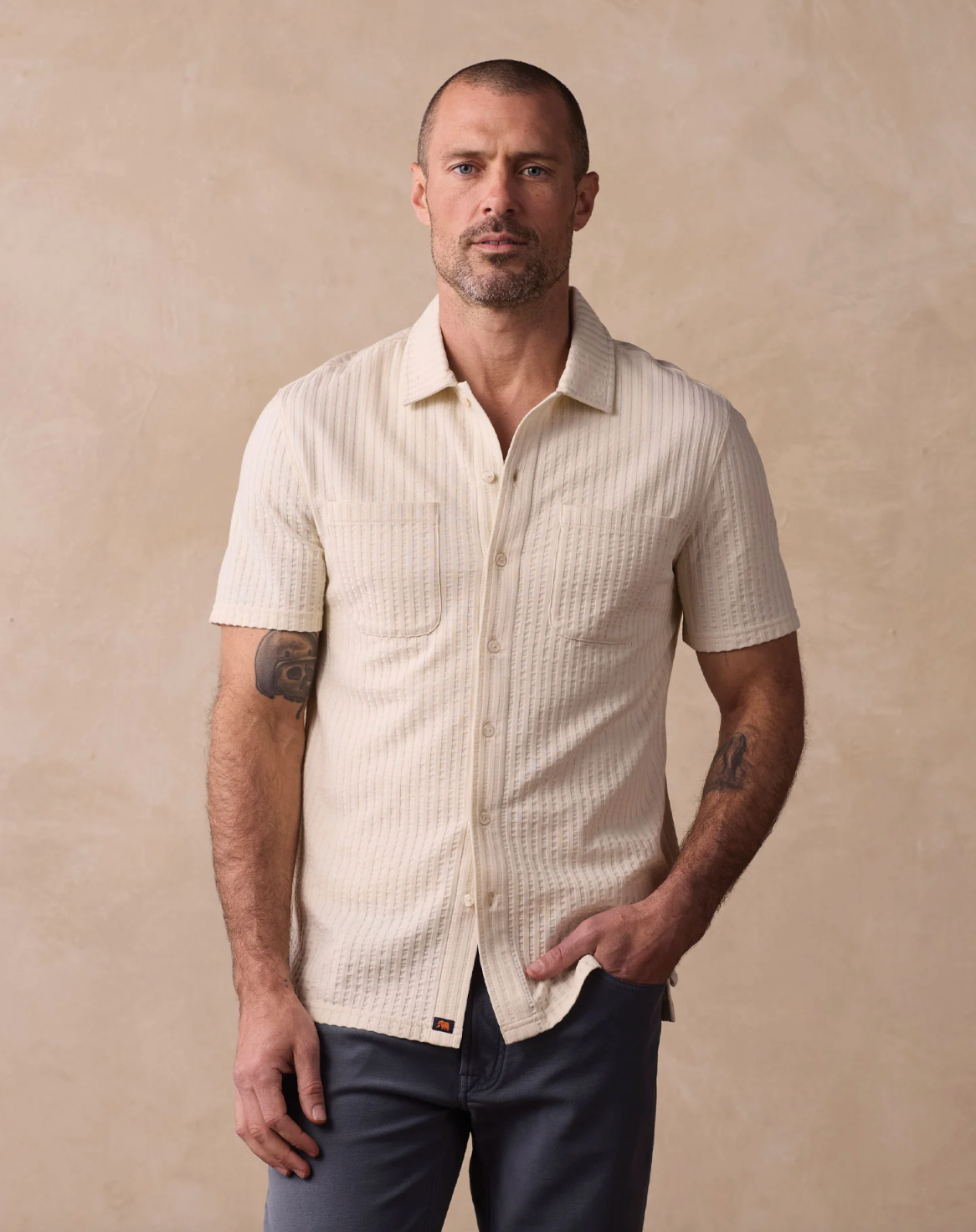 The Normal Brand | Knit Getaway Button Up | Beige