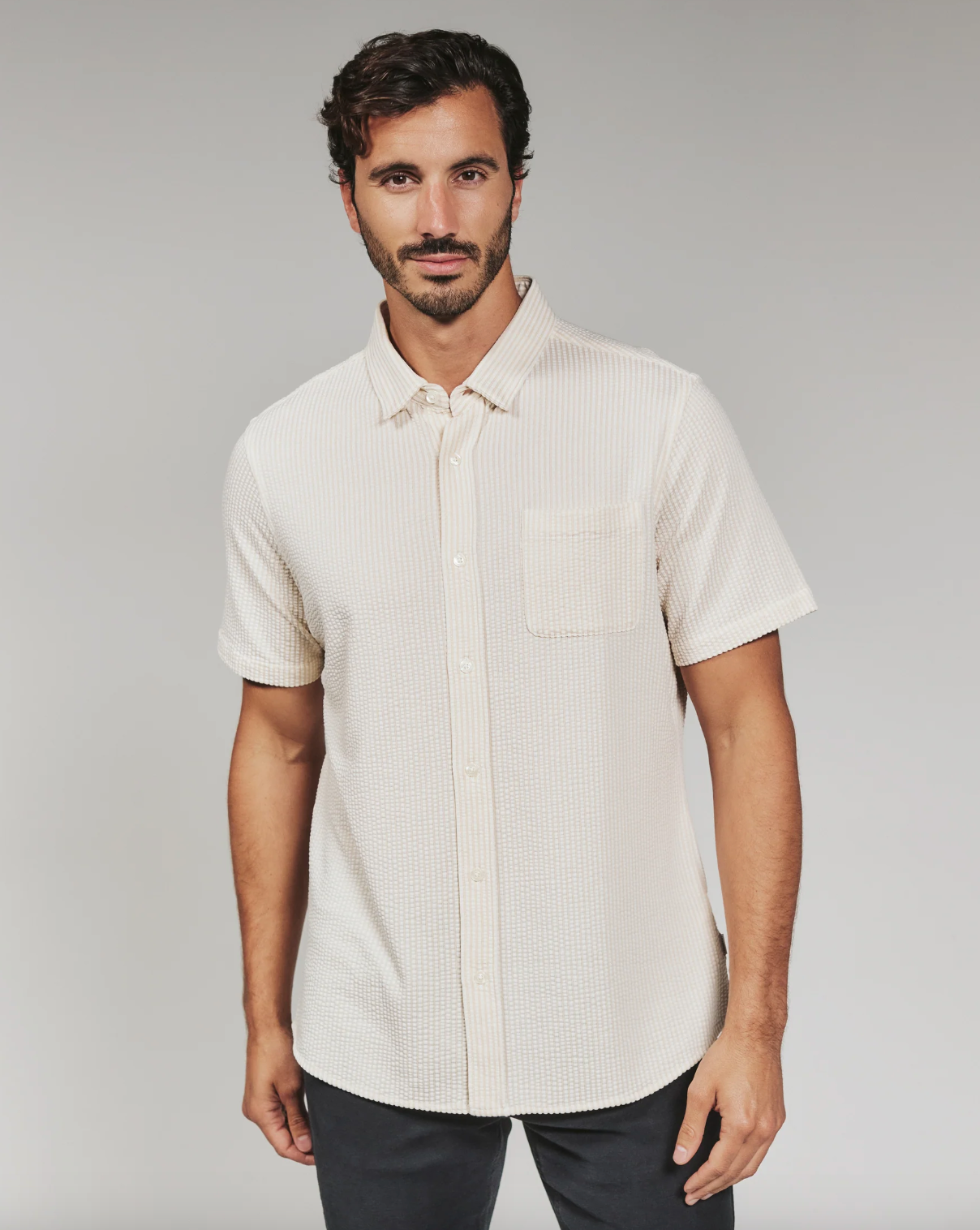 7 Diamonds | Keaton Short Sleeve Shirt | Beige
