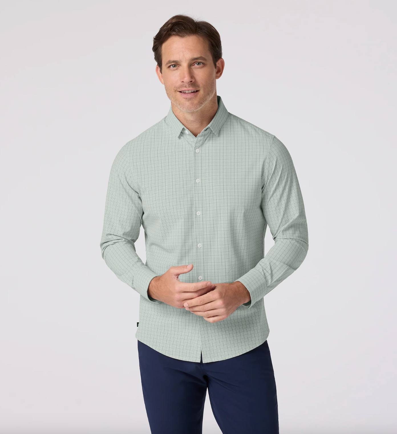 Leeward No Tuck Dress Shirt - Eucalyptus Mini Plaid / XXL Leeward No Tuck Dress Shirt - Eucalyptus Mini Plaid / XXL