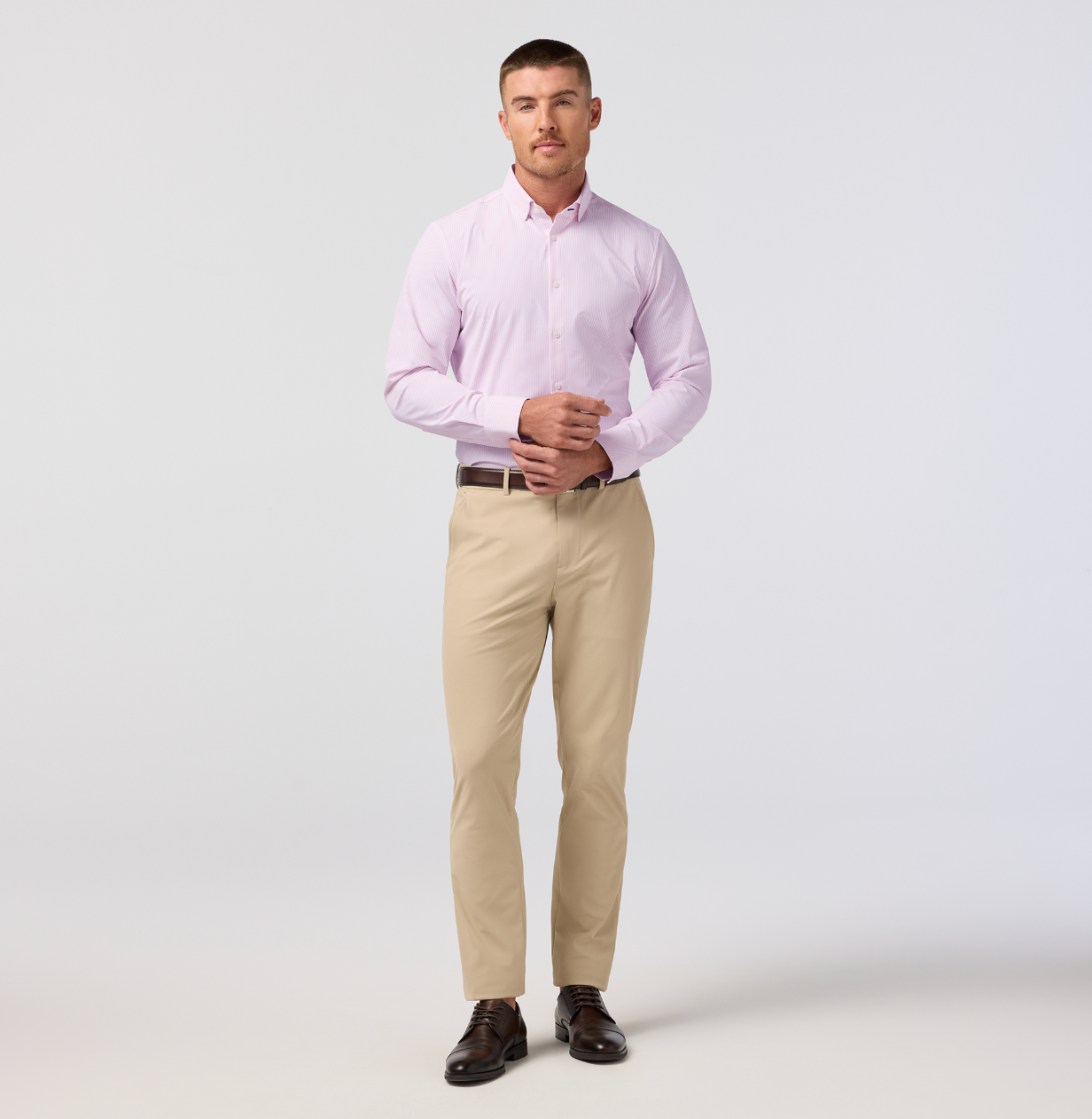 Mizzen+Main | Leeward Dress Shirt | Pink Stripe