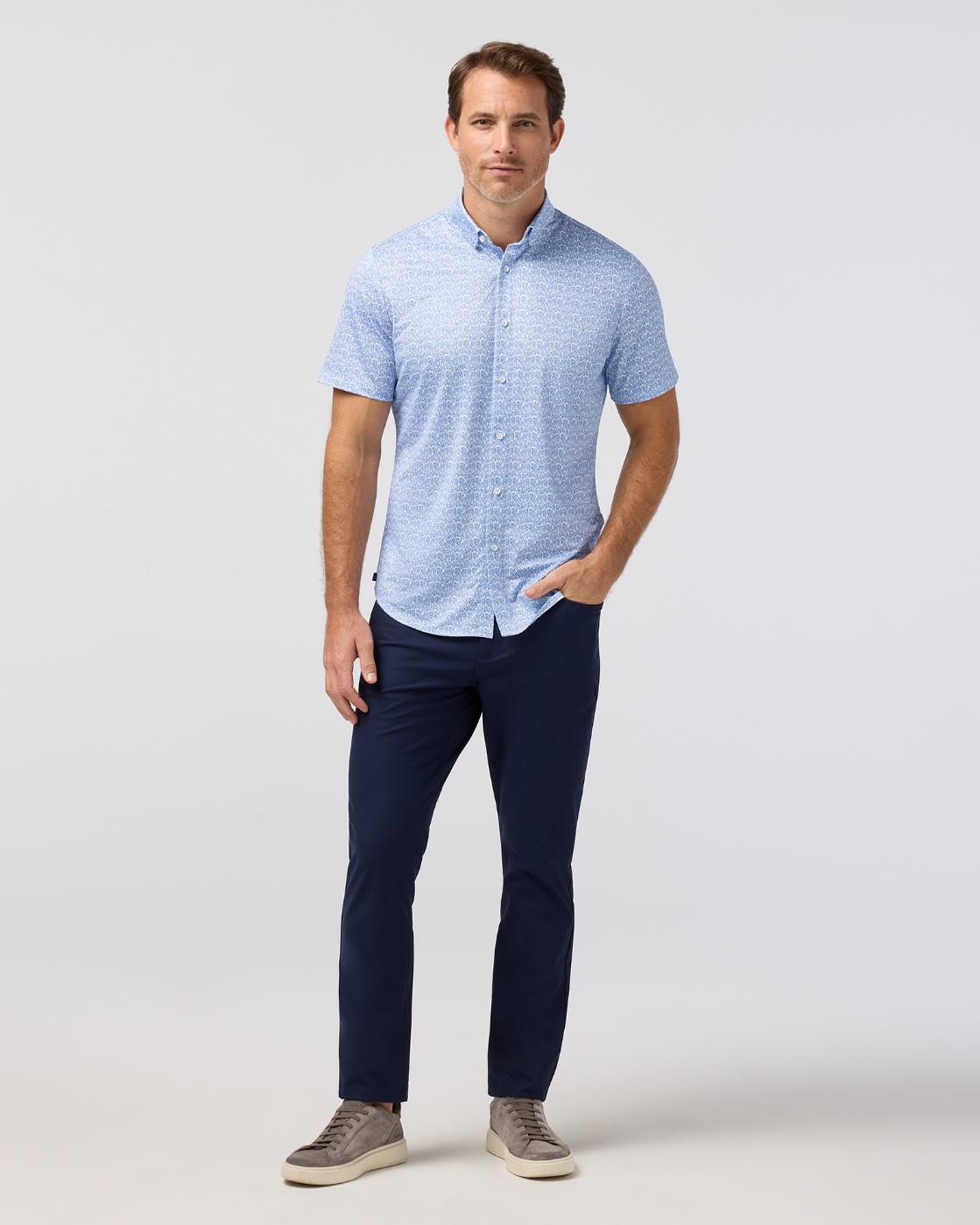 Mizzen+Main | Halyard Short Sleeve Dress Shirt | Blue Print