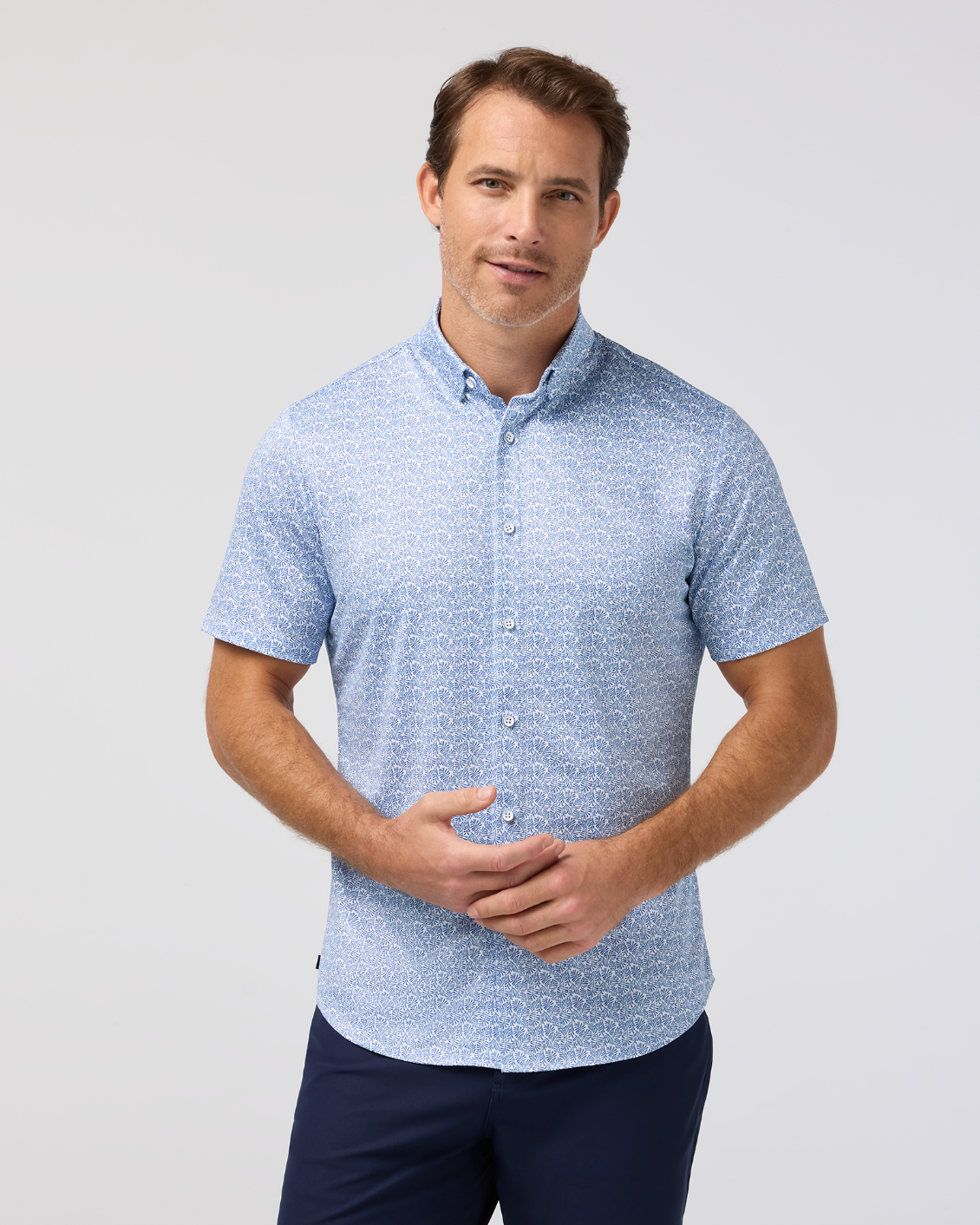 Mizzen+Main | Halyard Short Sleeve Dress Shirt | Blue Print
