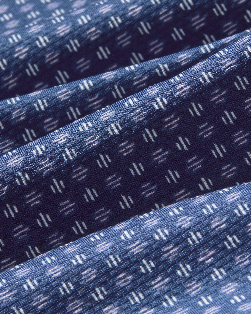 Mizzen+Main | Halyard Short Sleeve Dress Shirt | Midnight Circle Dash | Navy