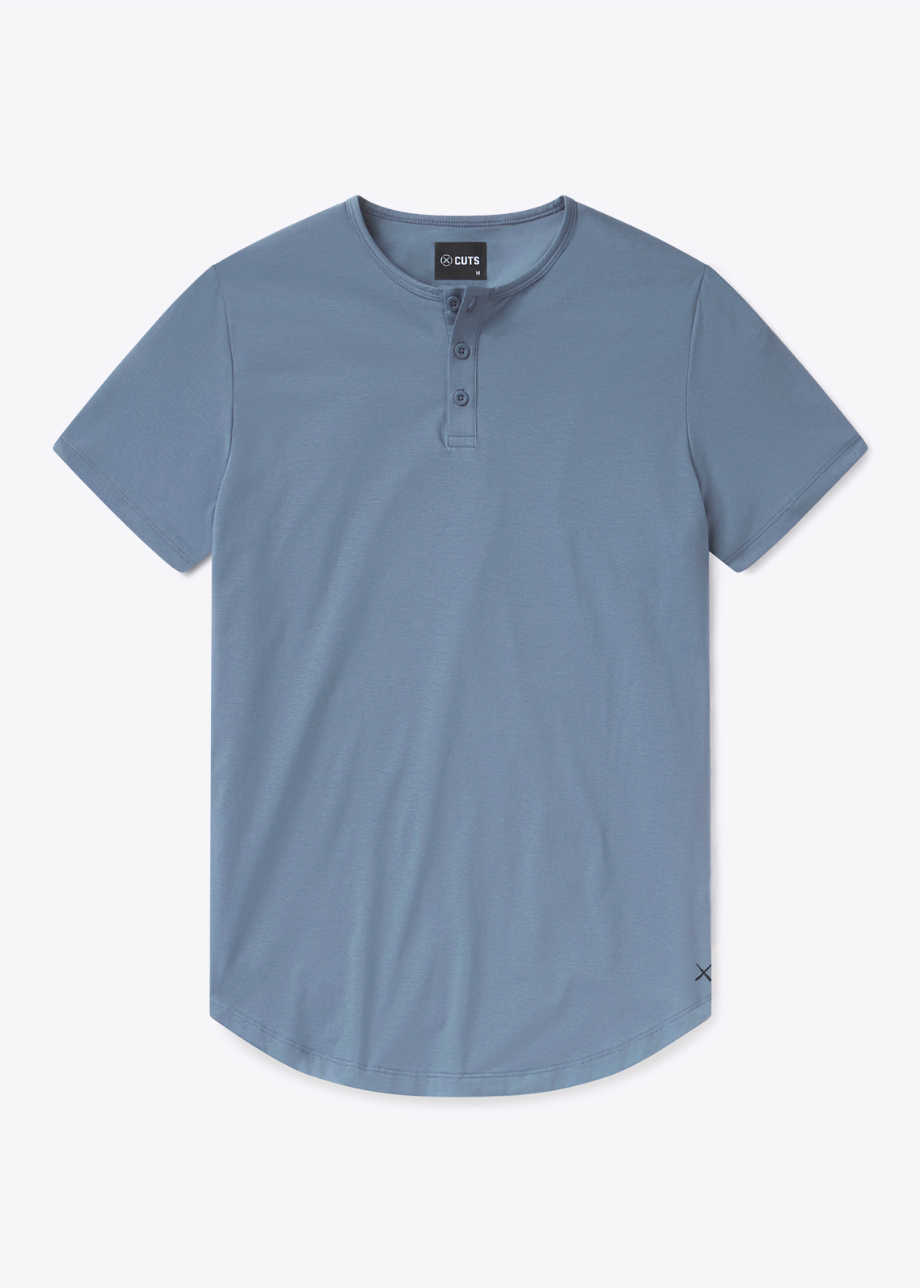 CUTS | AO Henley Curve-Hem Cadet | Blue