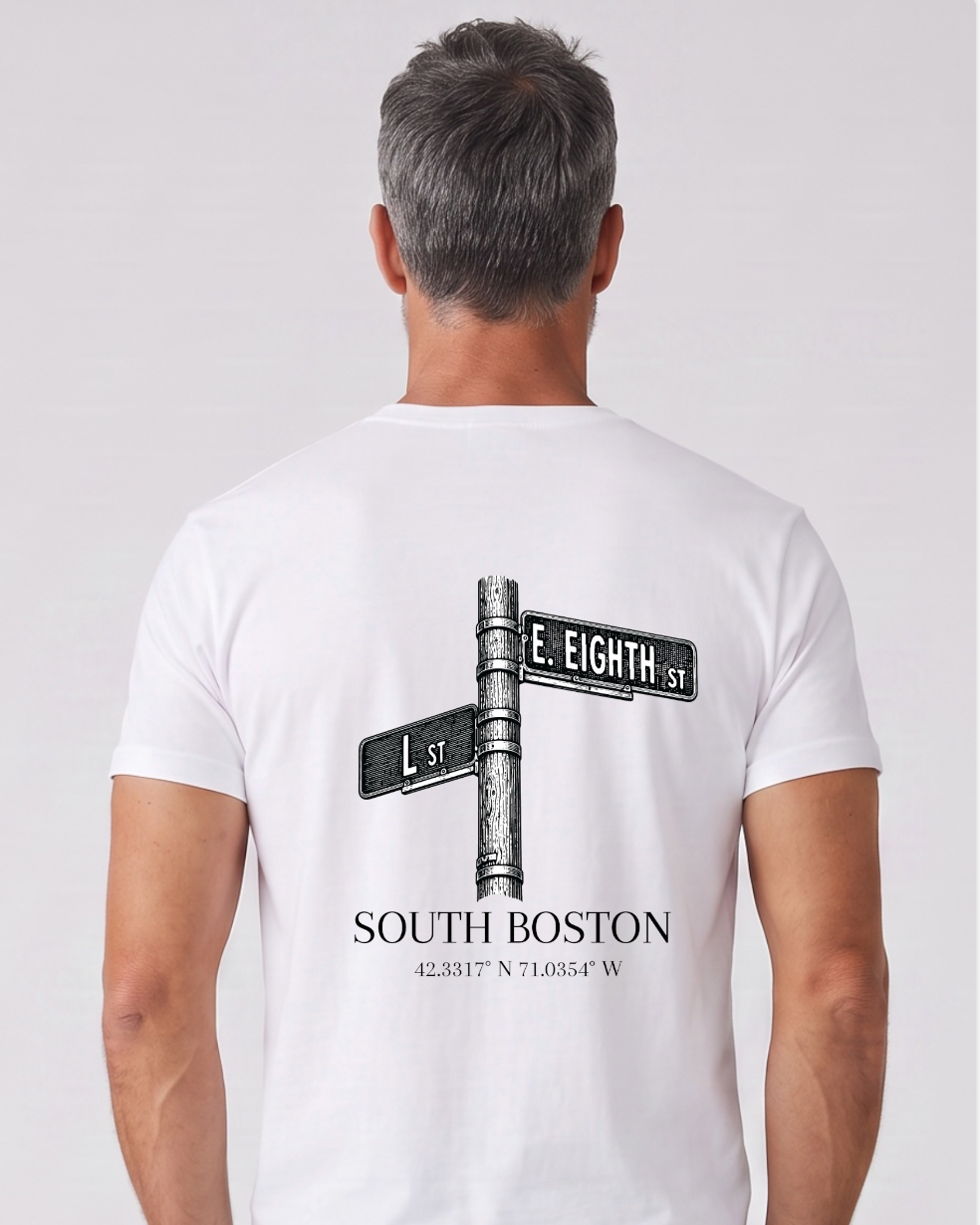 The Point | Corner of L & E. 8th South Boston T-Shirt | White