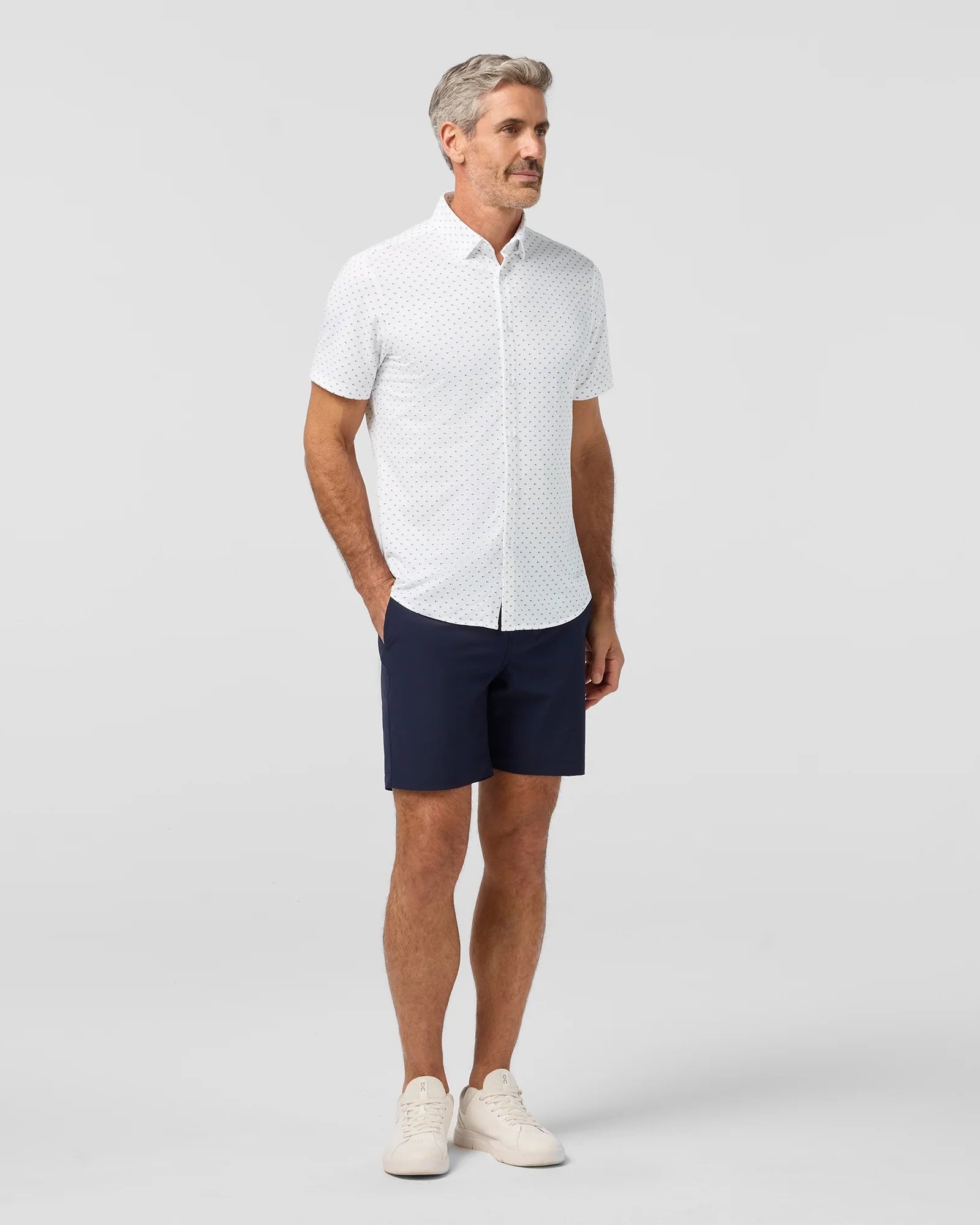 Mizzen+Main | Halyard Short Sleeve Tossed Triangle | White