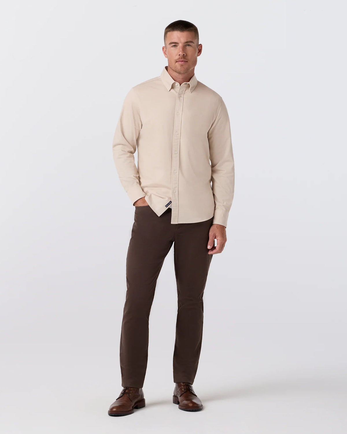 Mizzen+Main | Nash Button Down Shirt | Natural Beige
