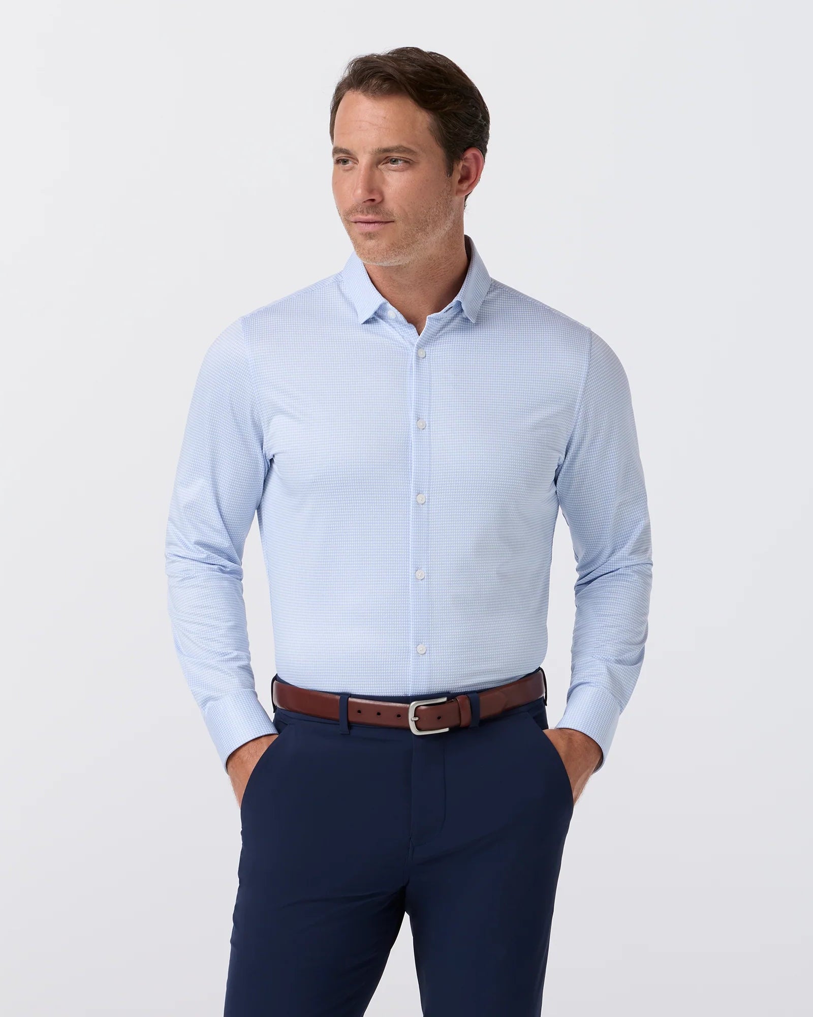 Mizzen+Main | Halyard Dress Shirt | Cloud Peter Gingham Blue