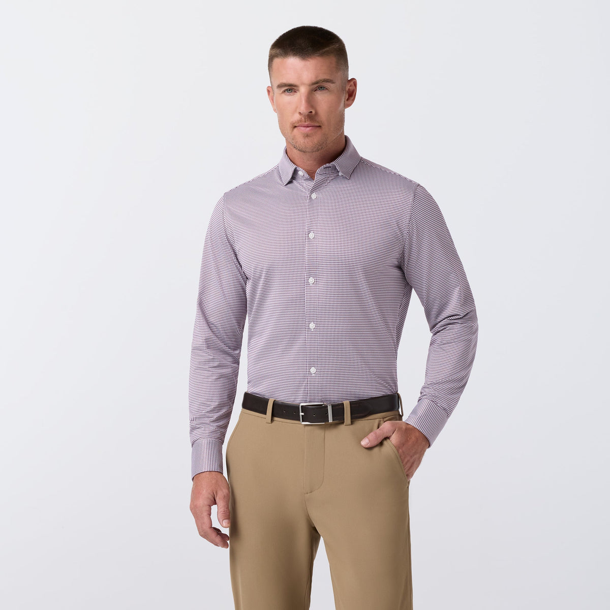 Mizzen+Main | Halyard Dress Shirt | Merlot Peter Gingham Burgundy | Trunk Show Special