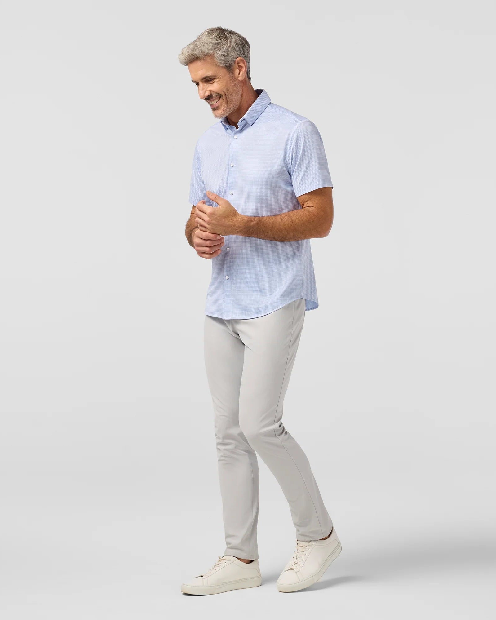 Mizzen+Main | Halyard Short Sleeve | Cloud Peter Gingham Blue