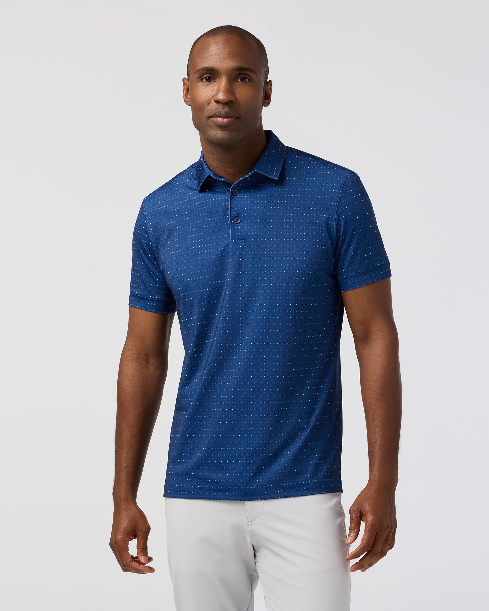 Mizzen+Main | Versa Polo Open Dot Stripe | Navy