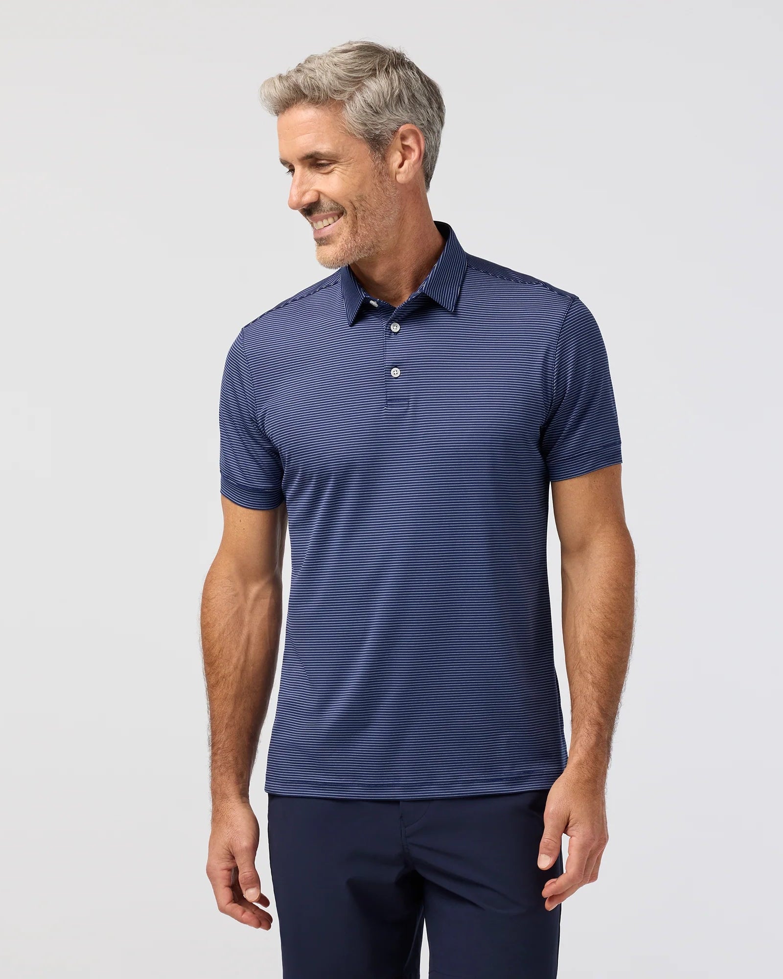 Mizzen+Main | Versa Polo Cobalt Balanced Stripe | Navy