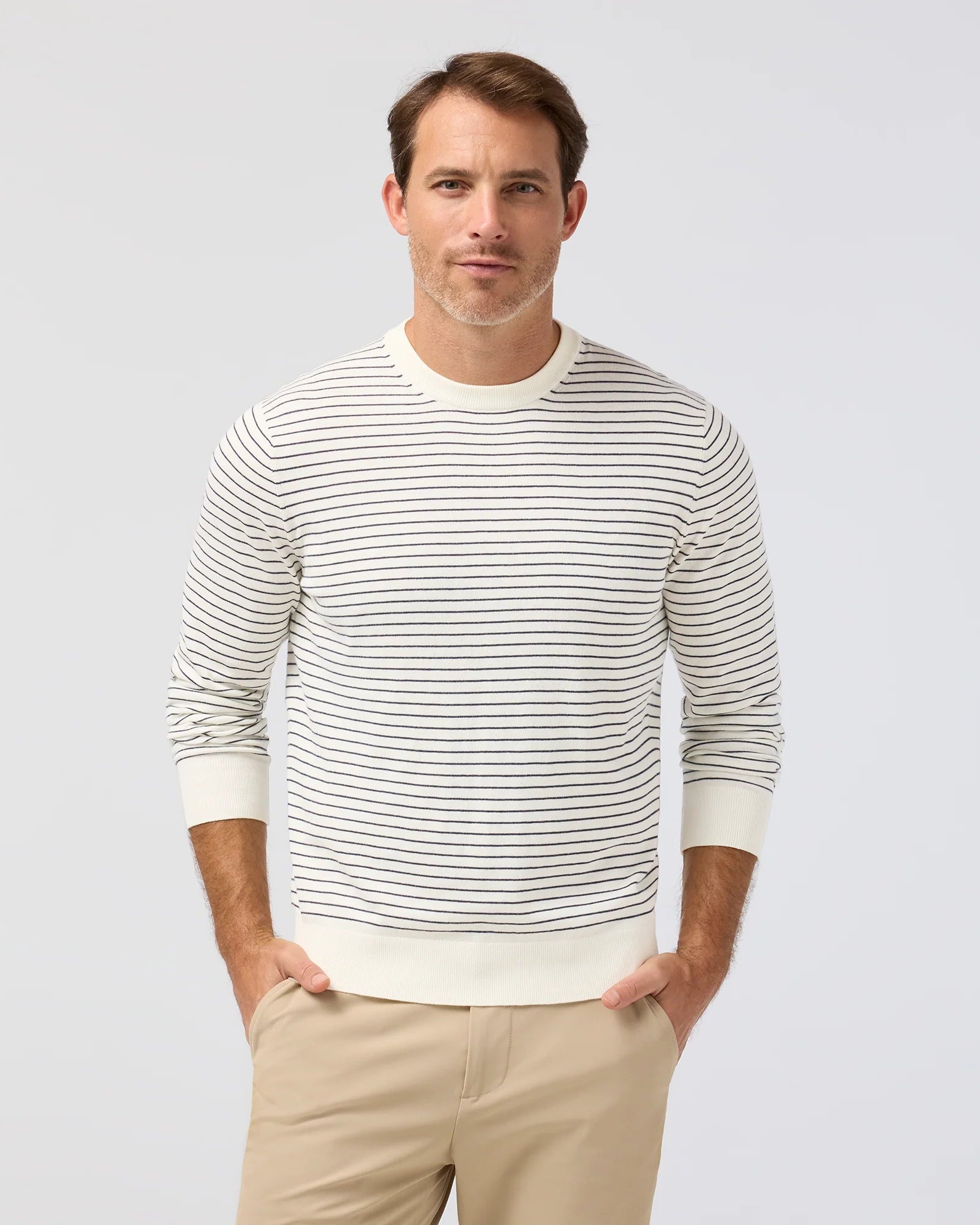 Mizzen+Main | Ashe Crewneck Sweater | Navy Stripe