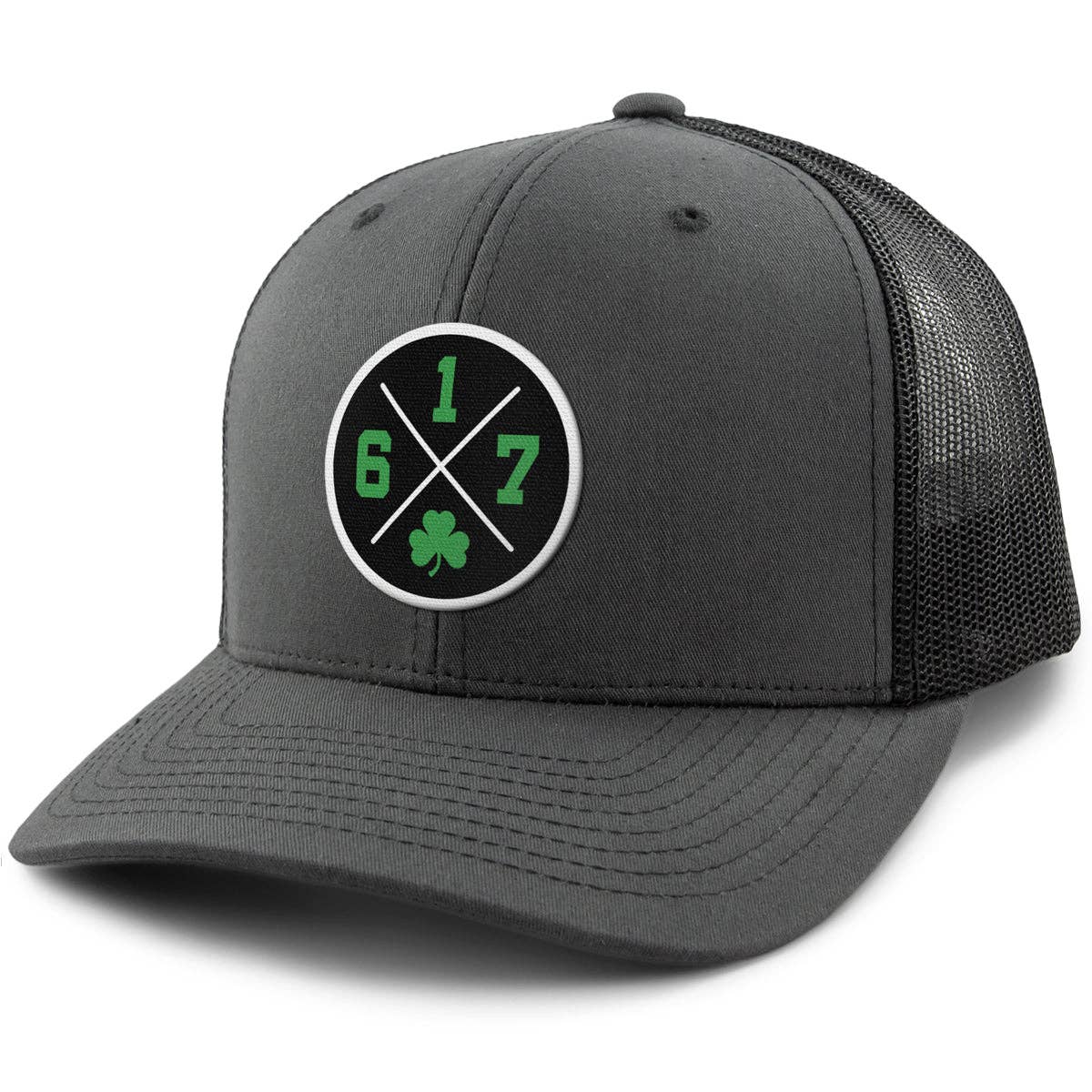 617 Shamrock Emblem Classic Snapback Trucker: Gray / Trucker Hat