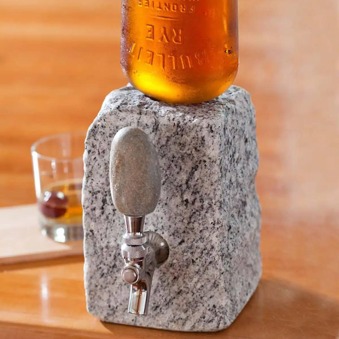Stone Drink Dispenser: Gray / Chrome