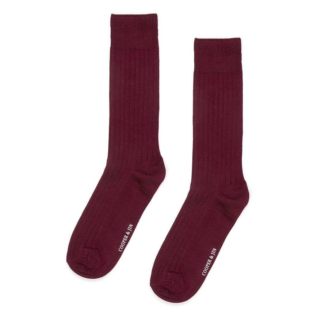 Crew Socks for Men - Burgundy Style: ONE SIZE