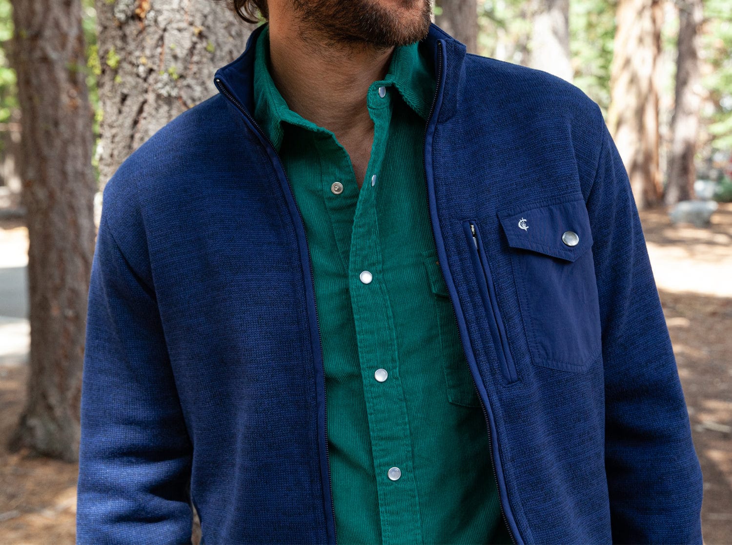 Navy Sweater Fleece Jacket