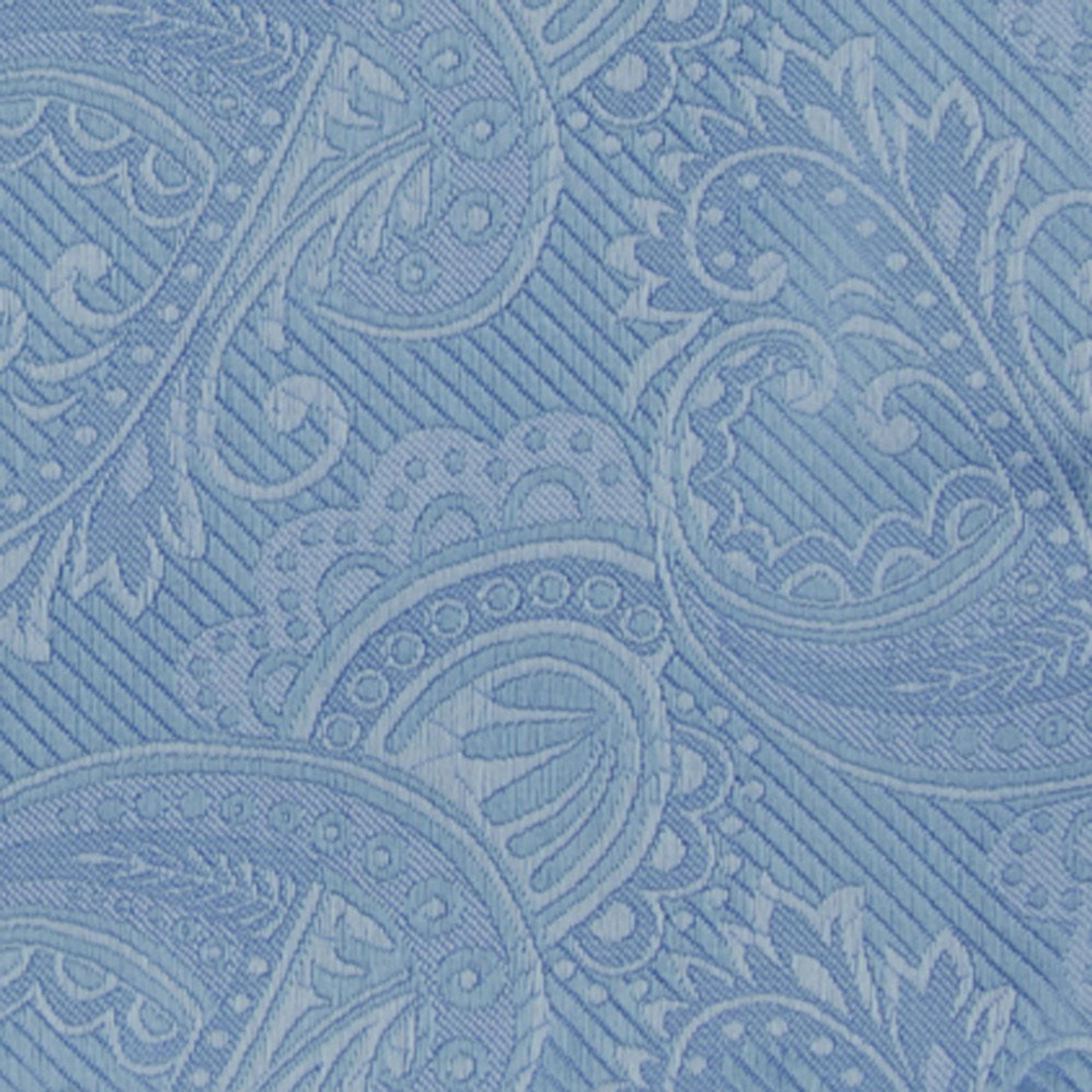 Twill Paisley Steel Blue Pocket Square
