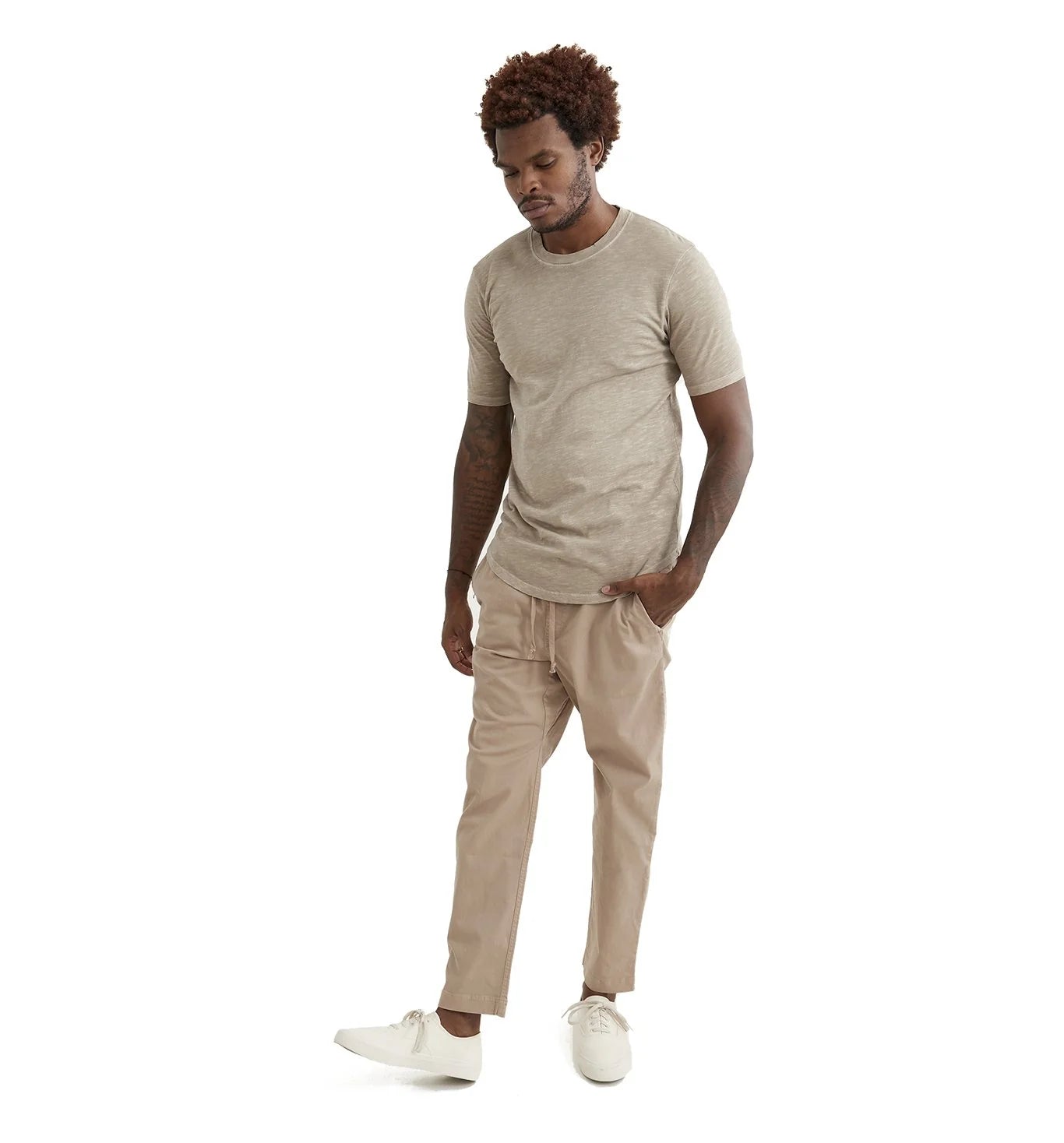 Sun-Faded Slub Scallop Crew