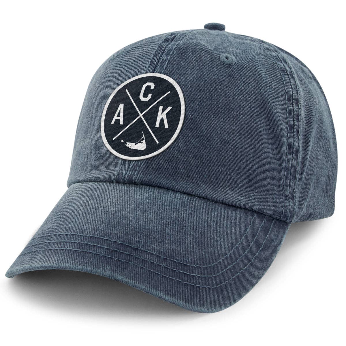 Nantucket ACK Emblem Washed Dad Hat: Cardinal / Dad Hat