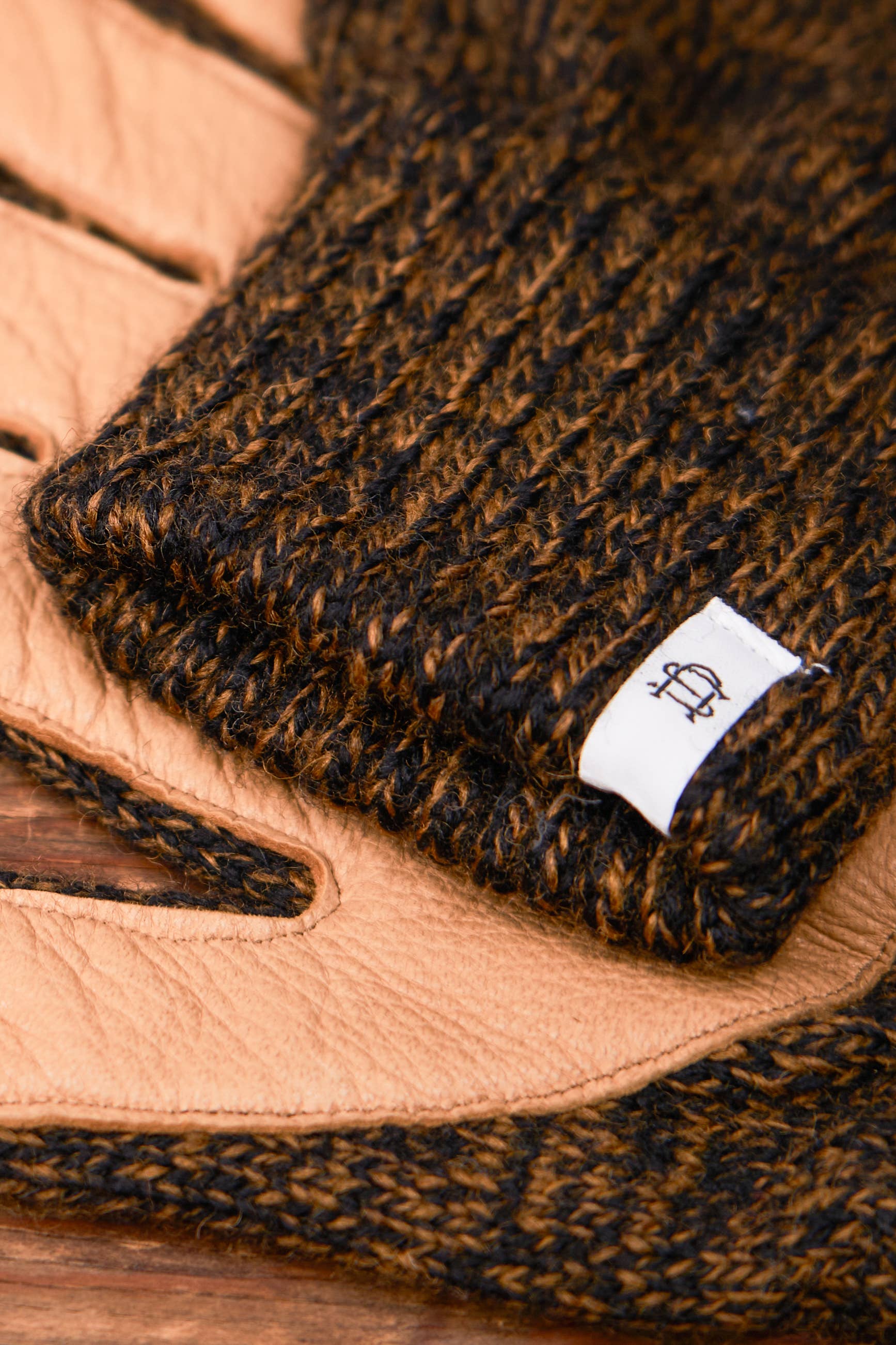 Upstate Stock | Rust Melange Ragg Wool Full Glove / Large  | Brown